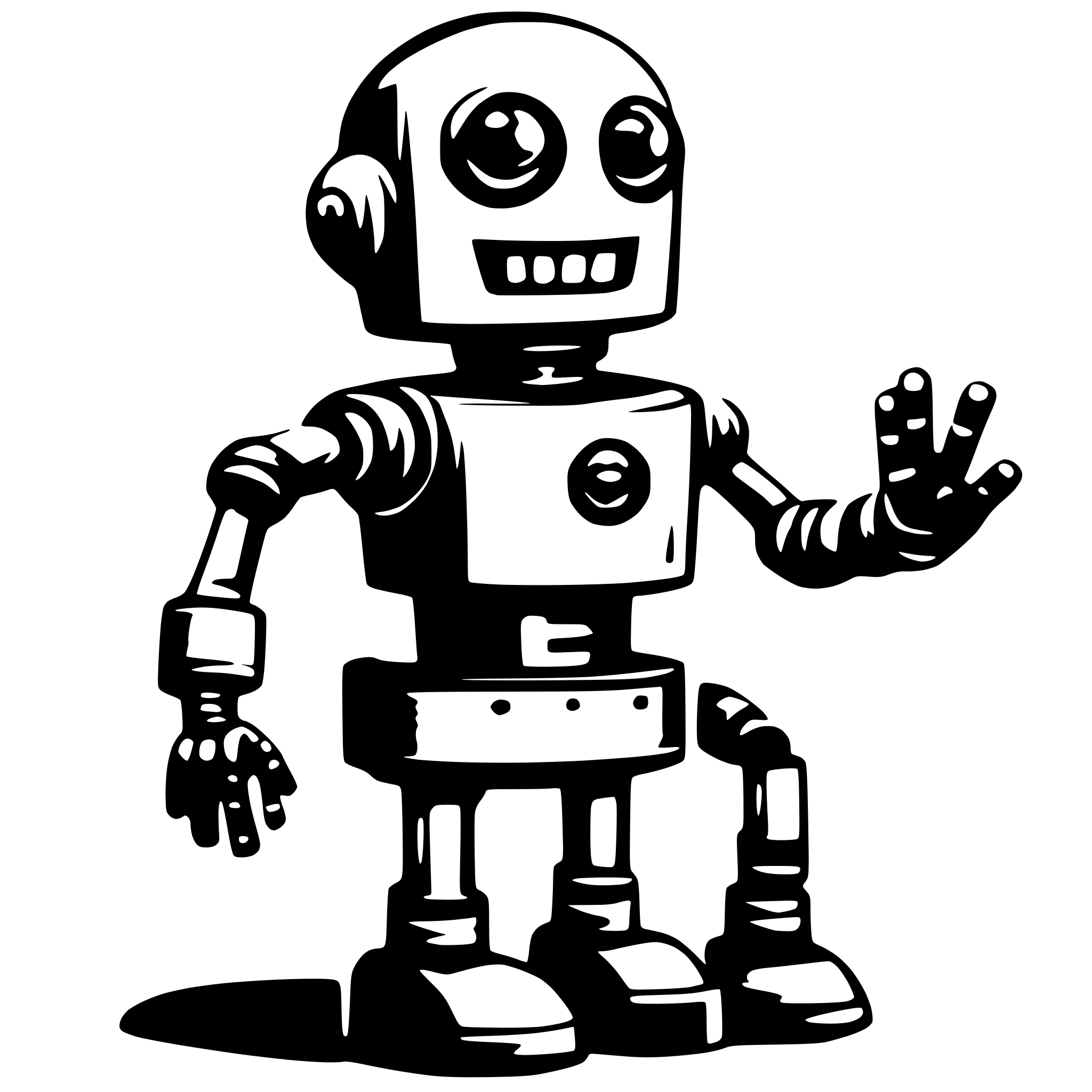 AI-generated SVG of a robot saying hi