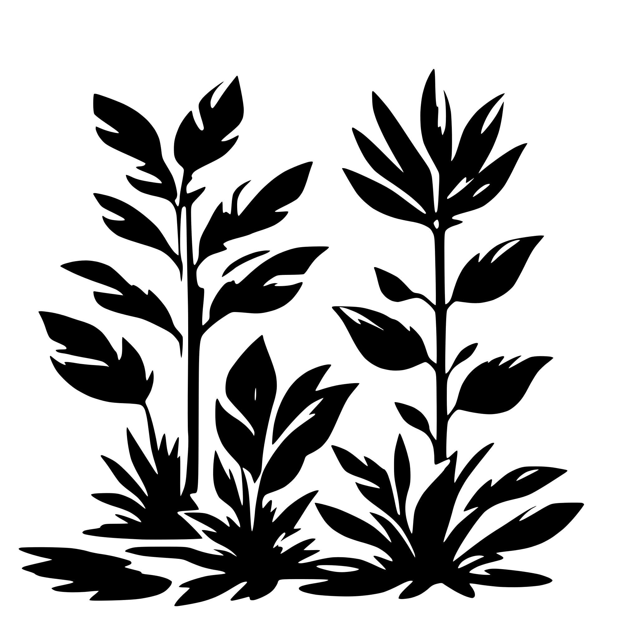AI-generated SVG of 'Multiples plants shadows'