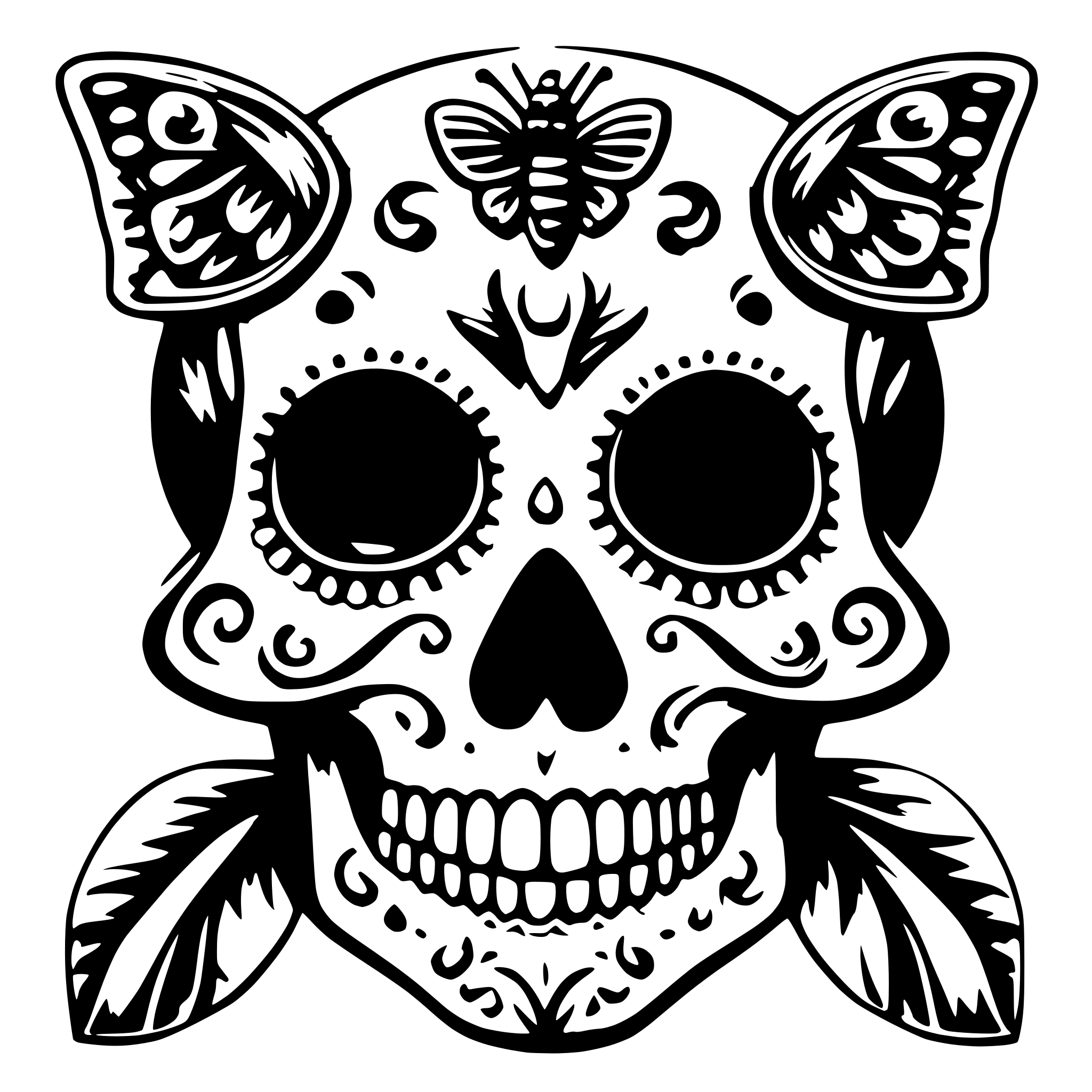 AI-generated SVG of 'Sugar skull butterfly'