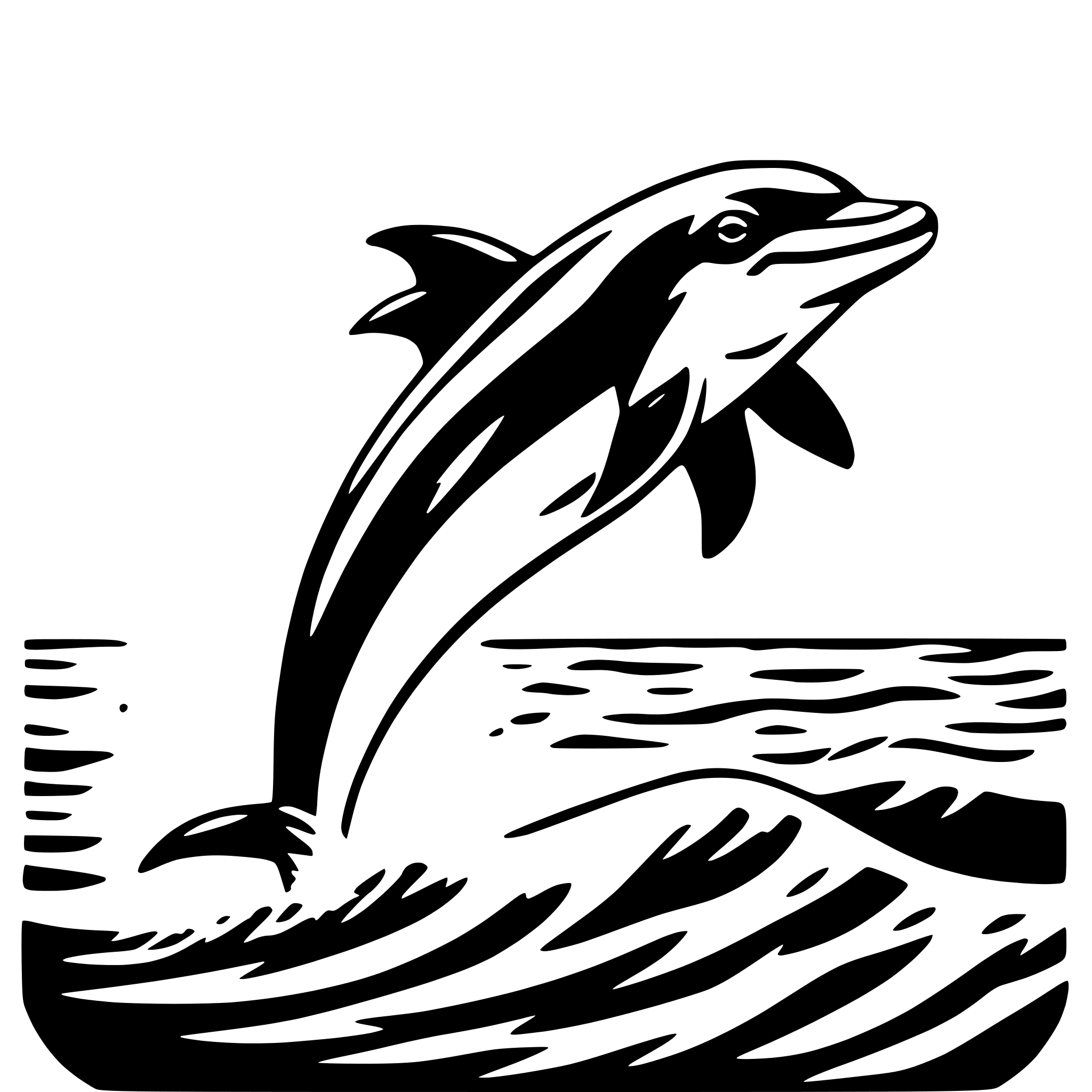AI-generated SVG of a dolphin jumping waves