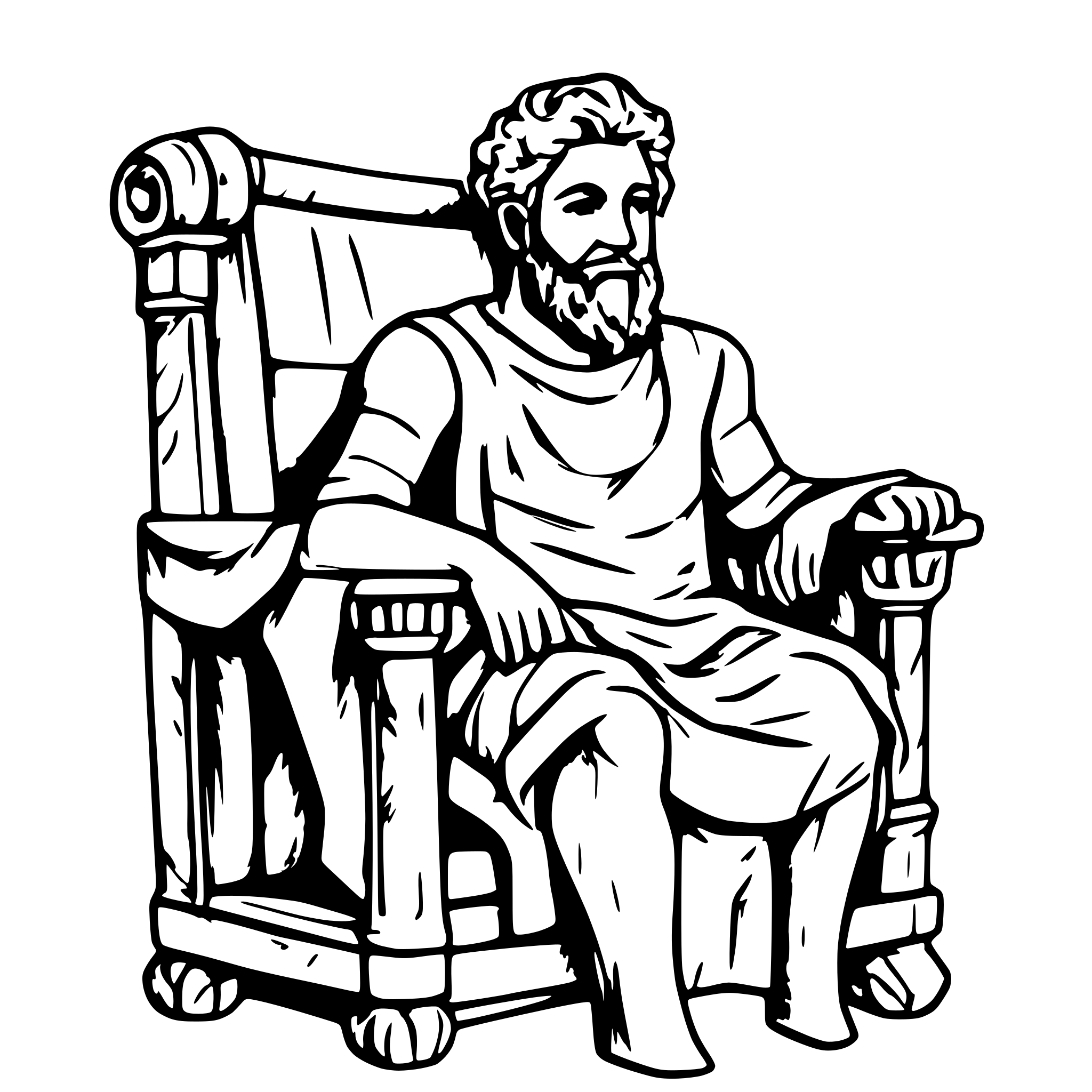AI-generated SVG of 'marcus aurelius on throne writing'
