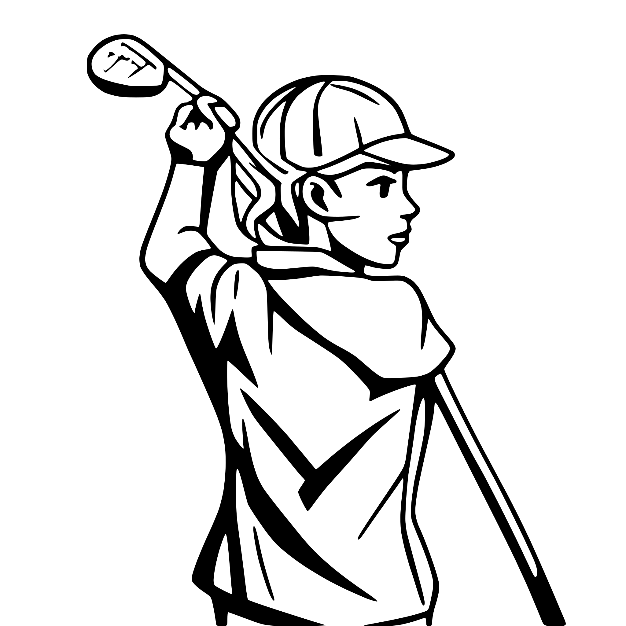 AI-generated SVG of 'golf player side view'