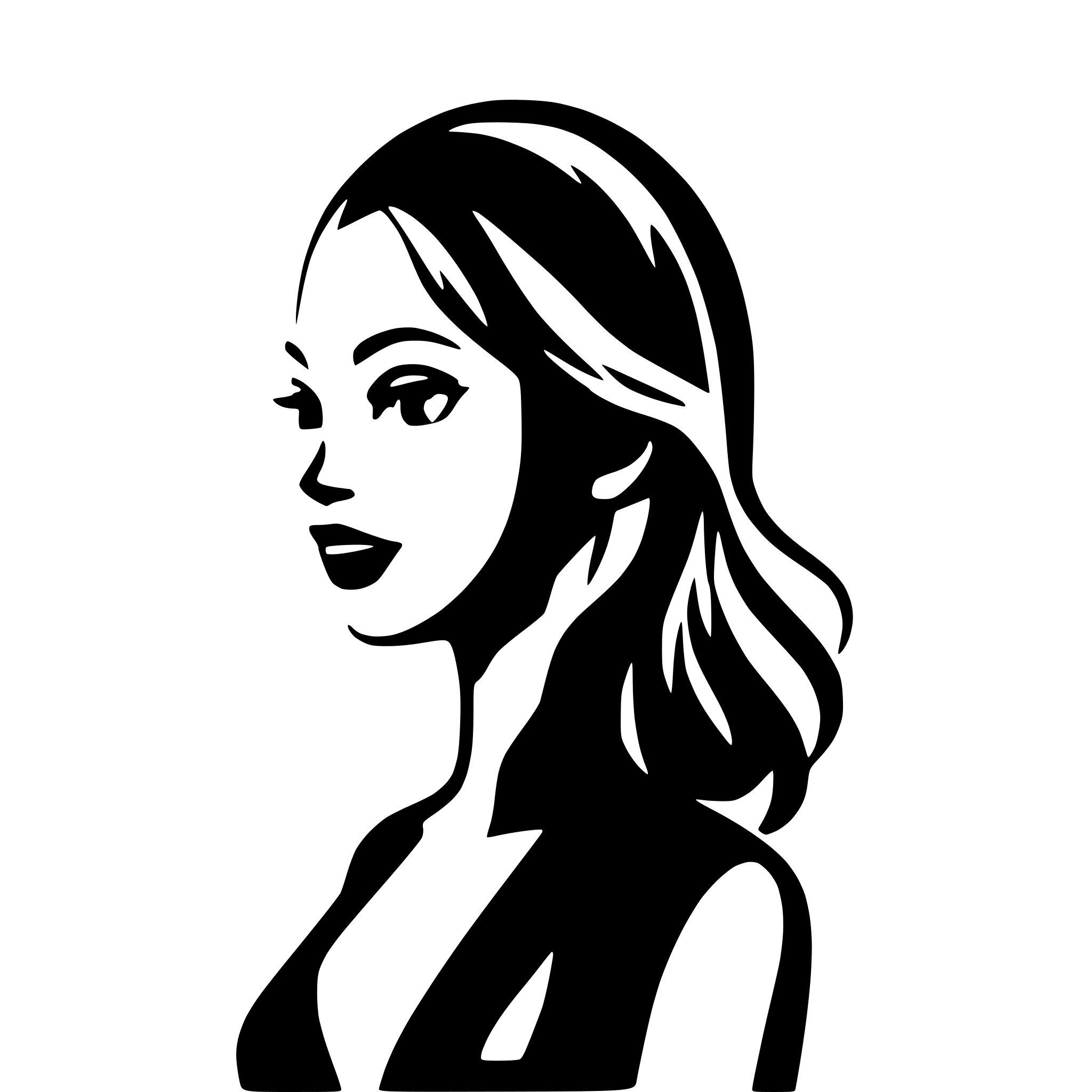 AI-generated SVG of a create a vector image with not too many details, monocrom. a female with code flowing from the head