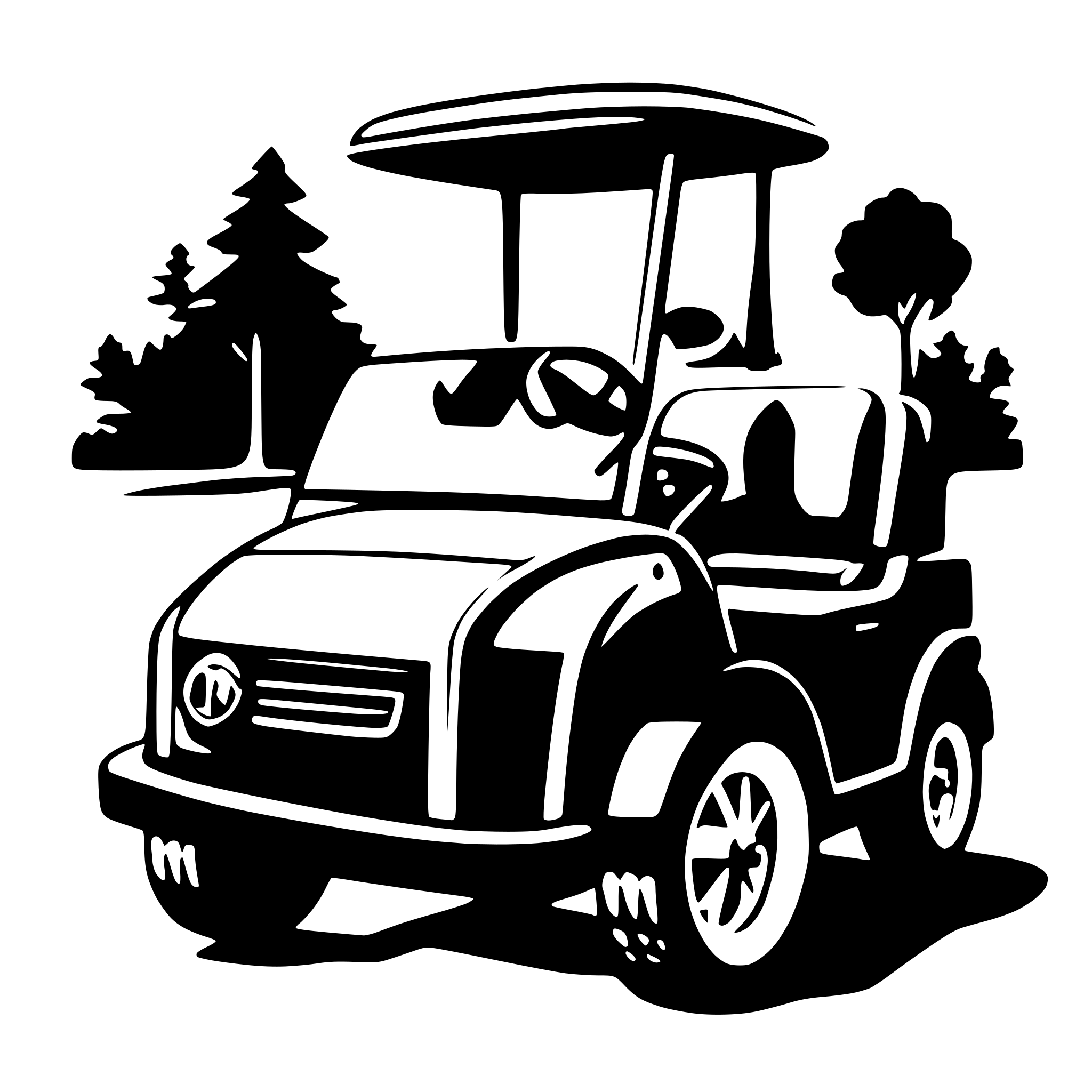 AI-generated SVG of 'Golf Cart Safety Tips Symbols and Shapes'