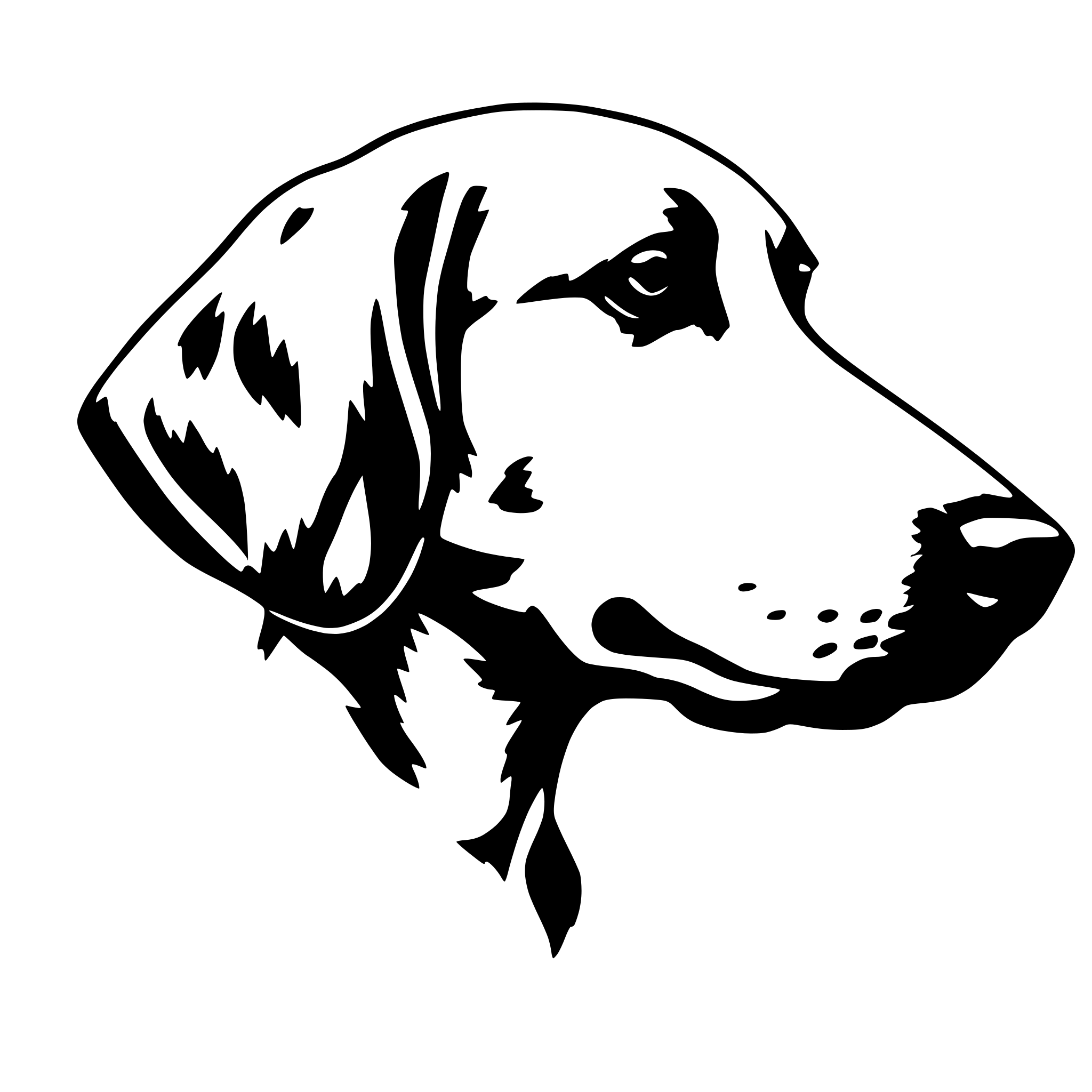 AI-generated SVG of 'A simple side profile of a dog with paws. Can be use for medical schema'