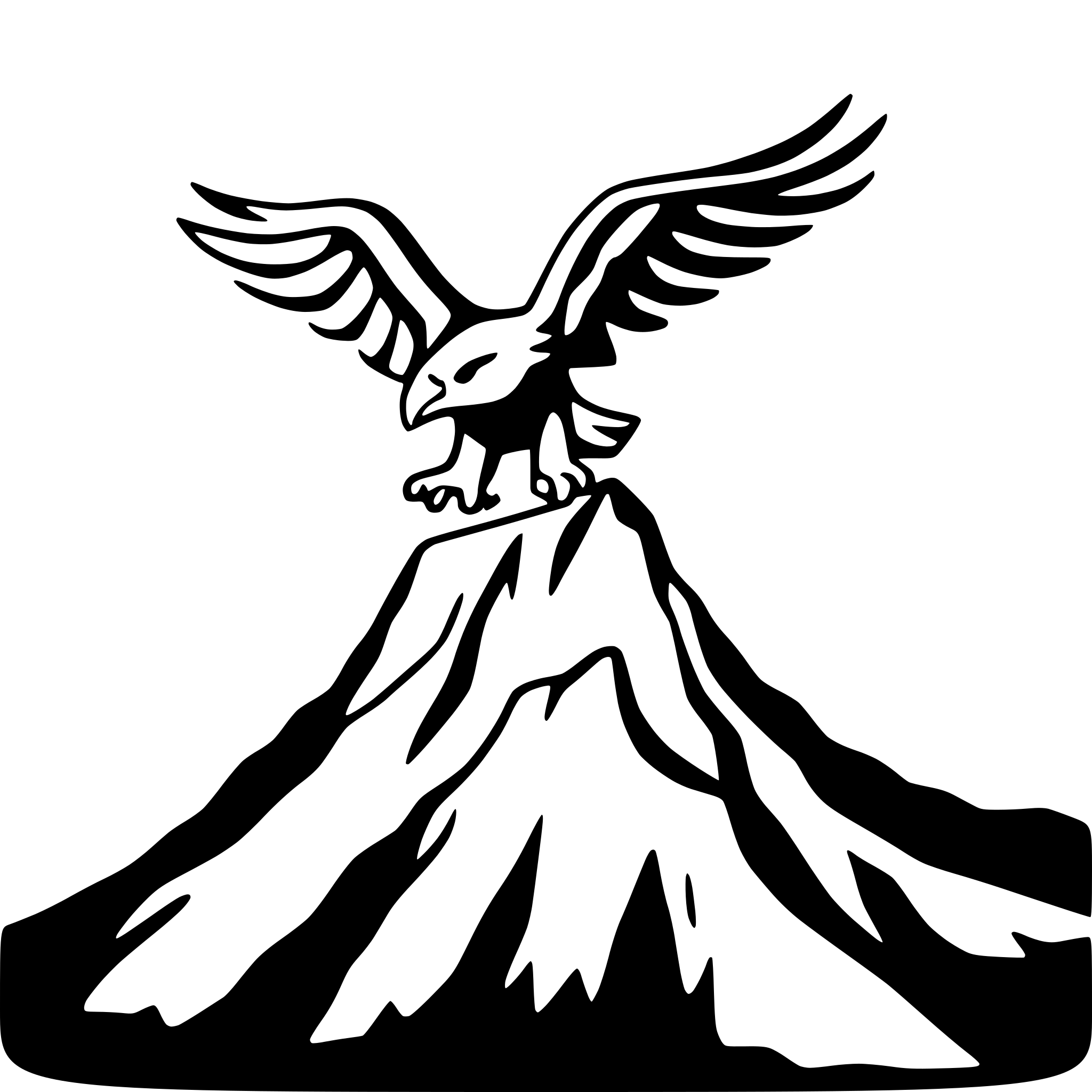 AI-generated SVG of a eagle soaring over mountains