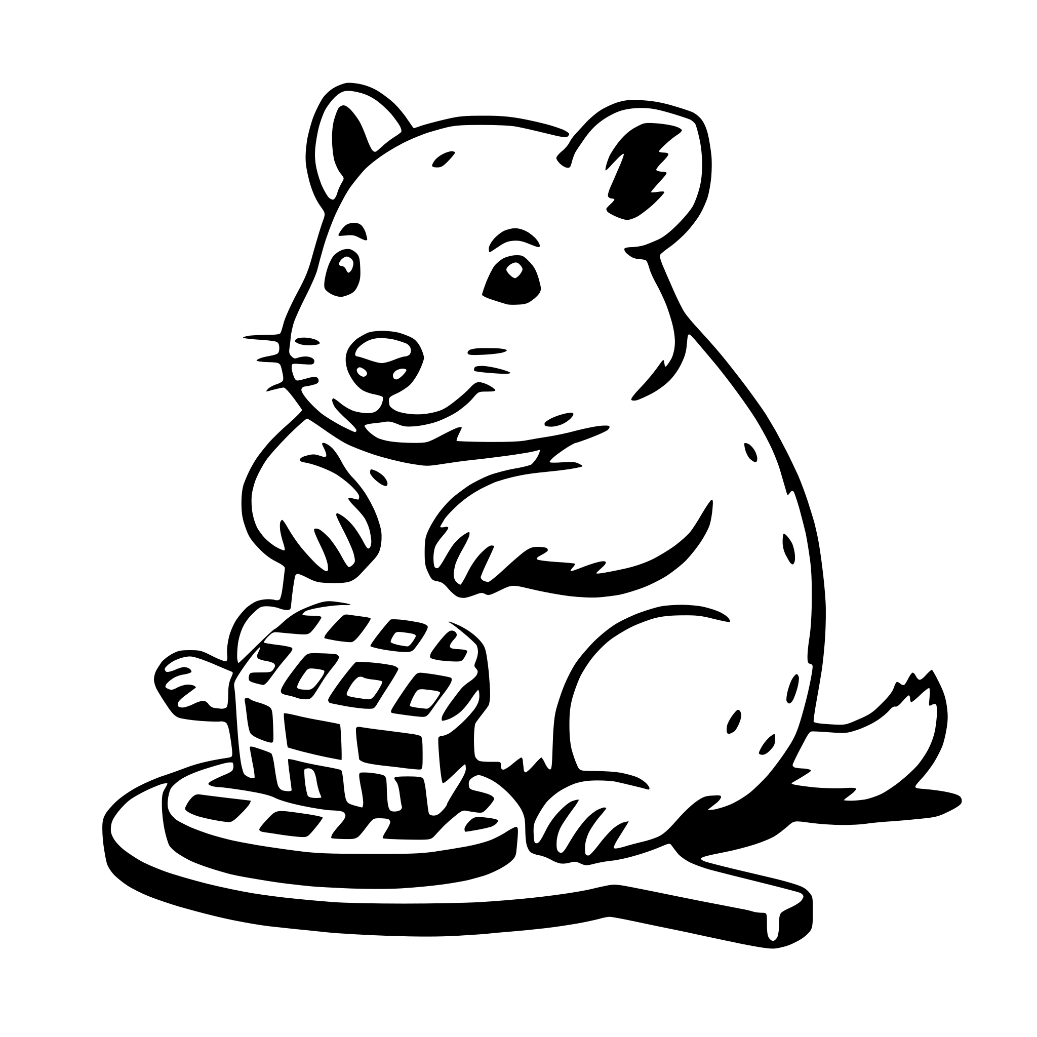 AI-generated SVG of a wombat with waffle