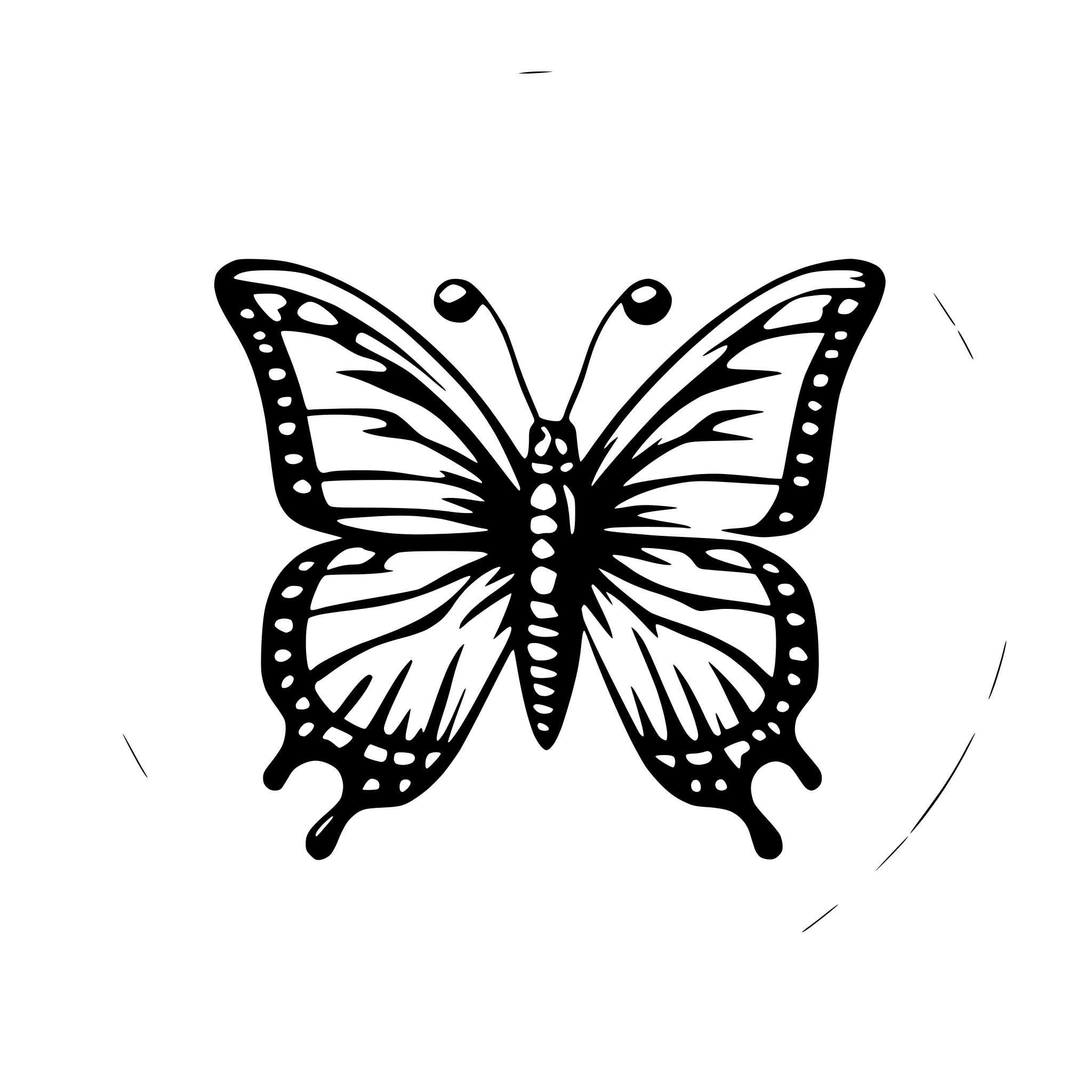 AI-generated SVG of 'esoteric butterfly, old image'