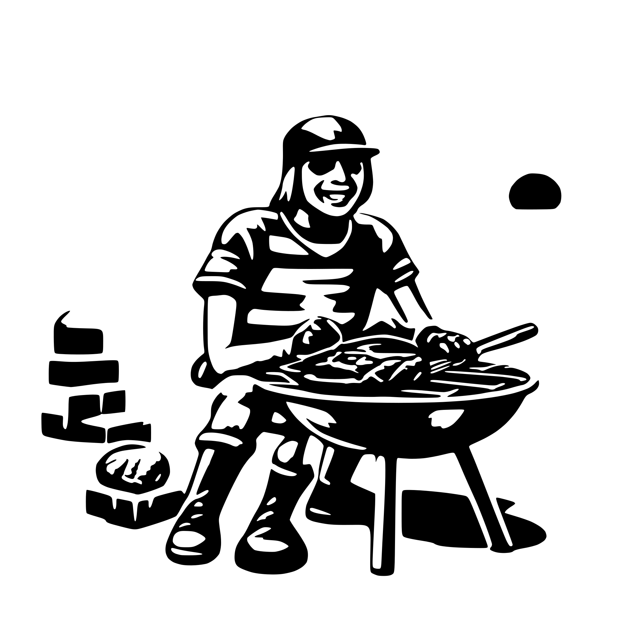 AI-generated SVG of 'Grilling baseball'