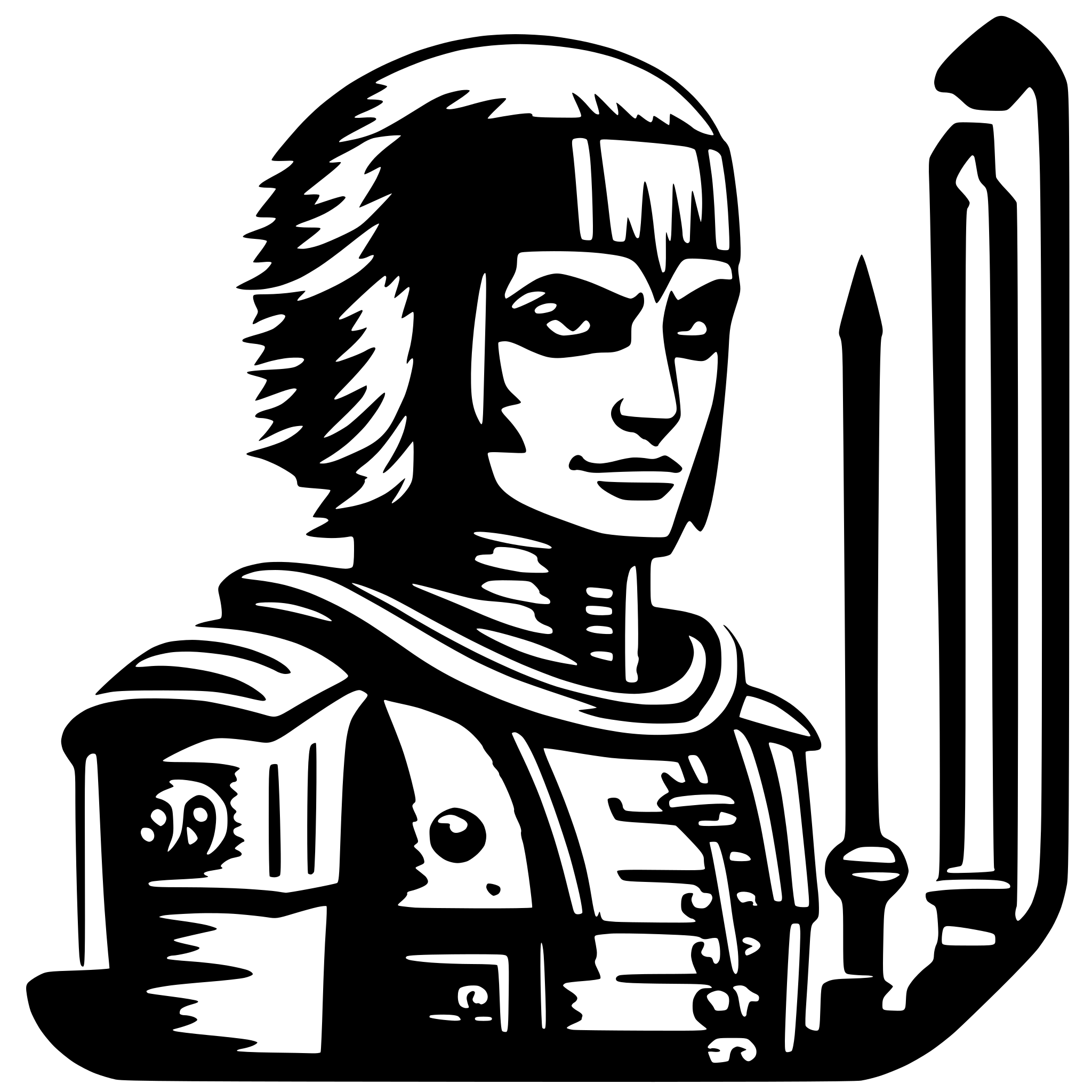 AI-generated SVG of a cnc samaurai