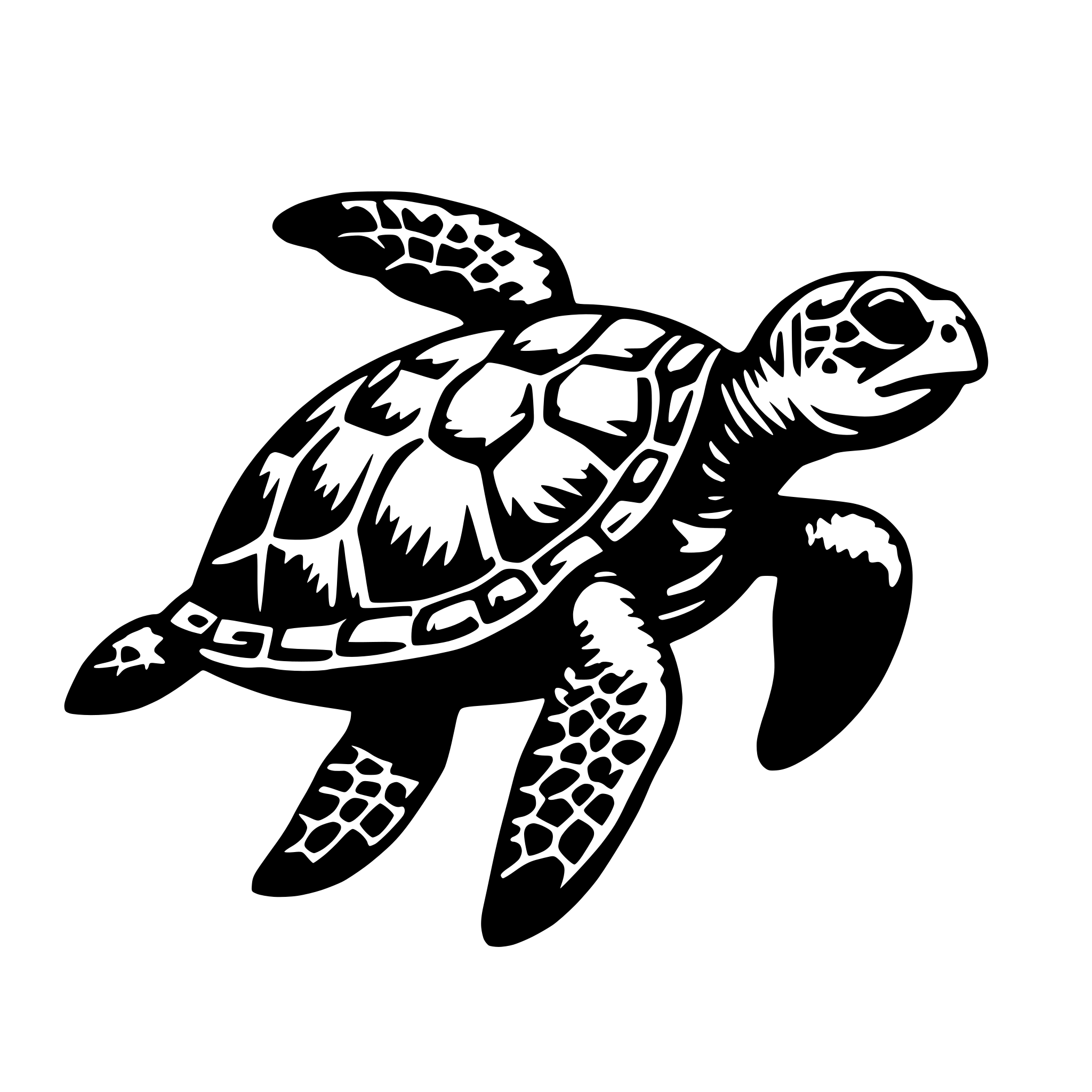 AI-generated SVG of a sea turtle