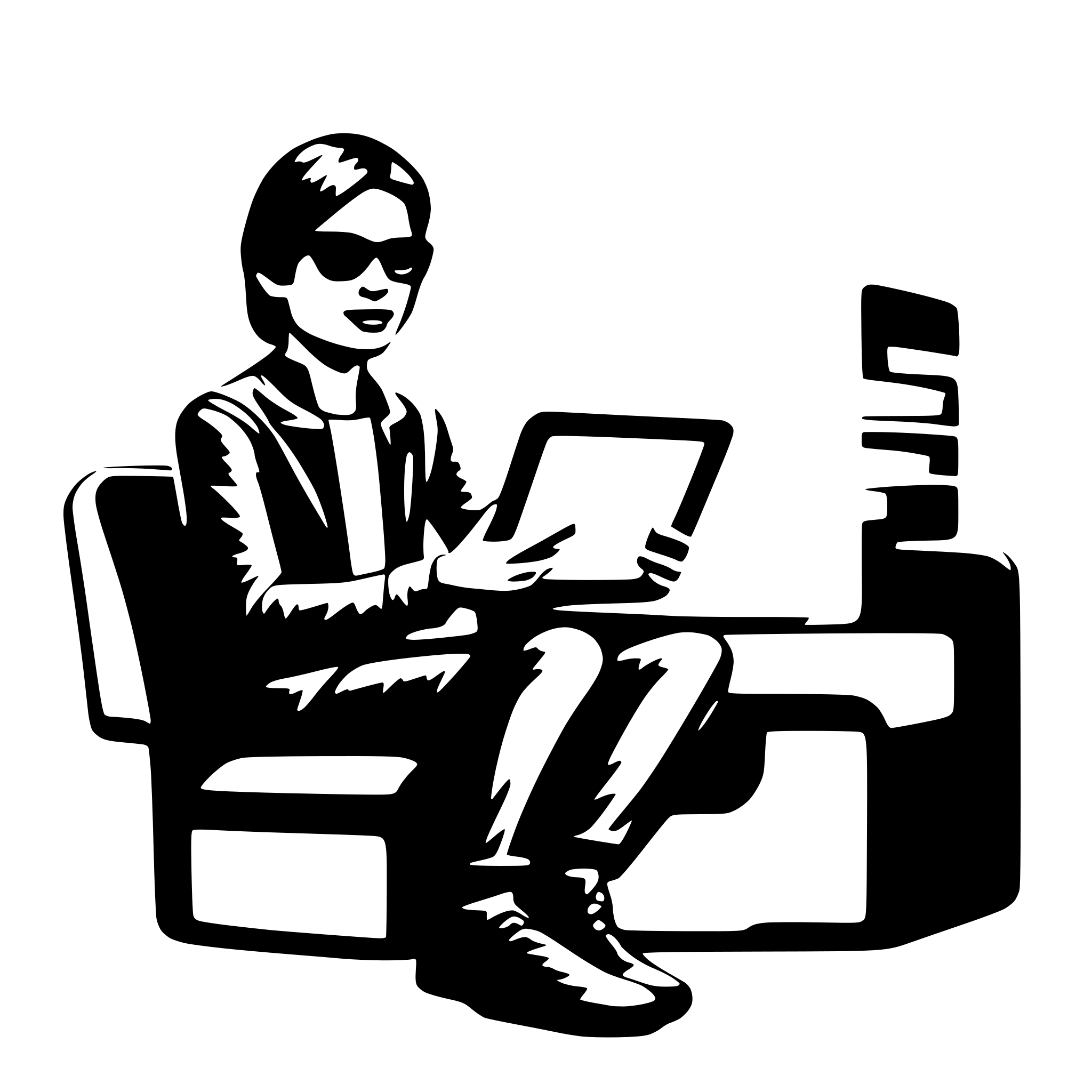 AI-generated SVG of a programmer with ipad
