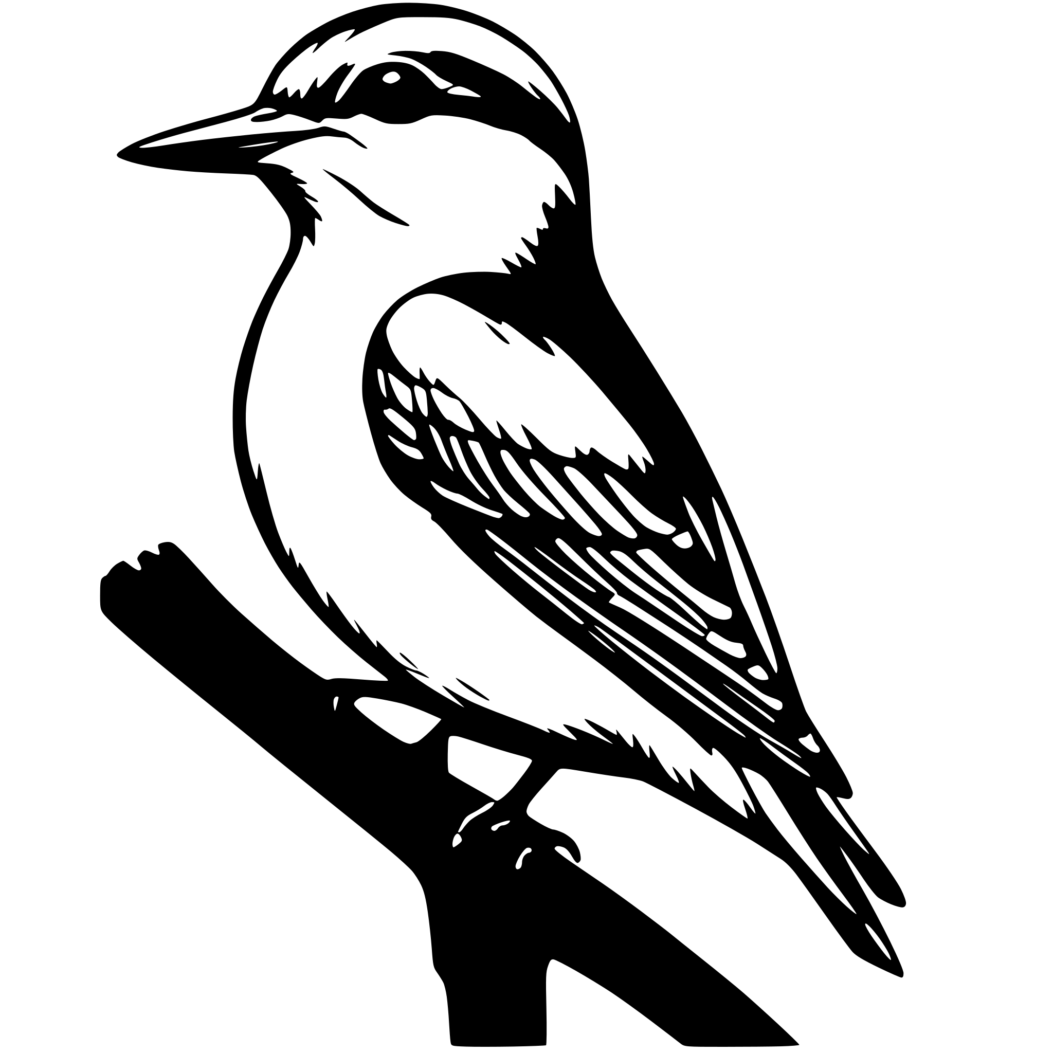 AI-generated SVG of 'stylized nuthatch'