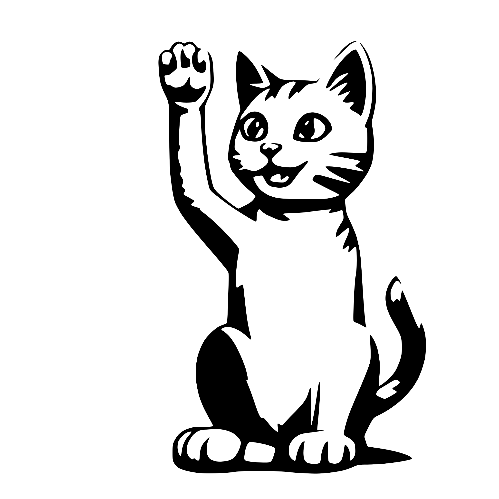 AI-generated SVG of 'cat waving'