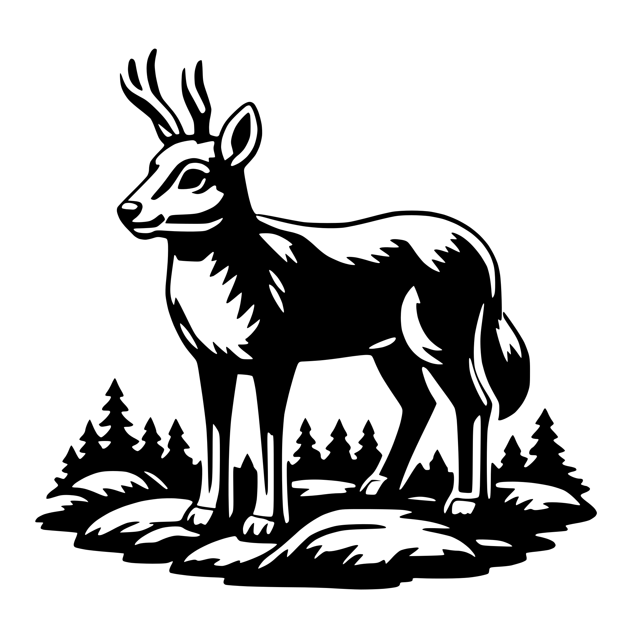 AI-generated SVG of a forest animals