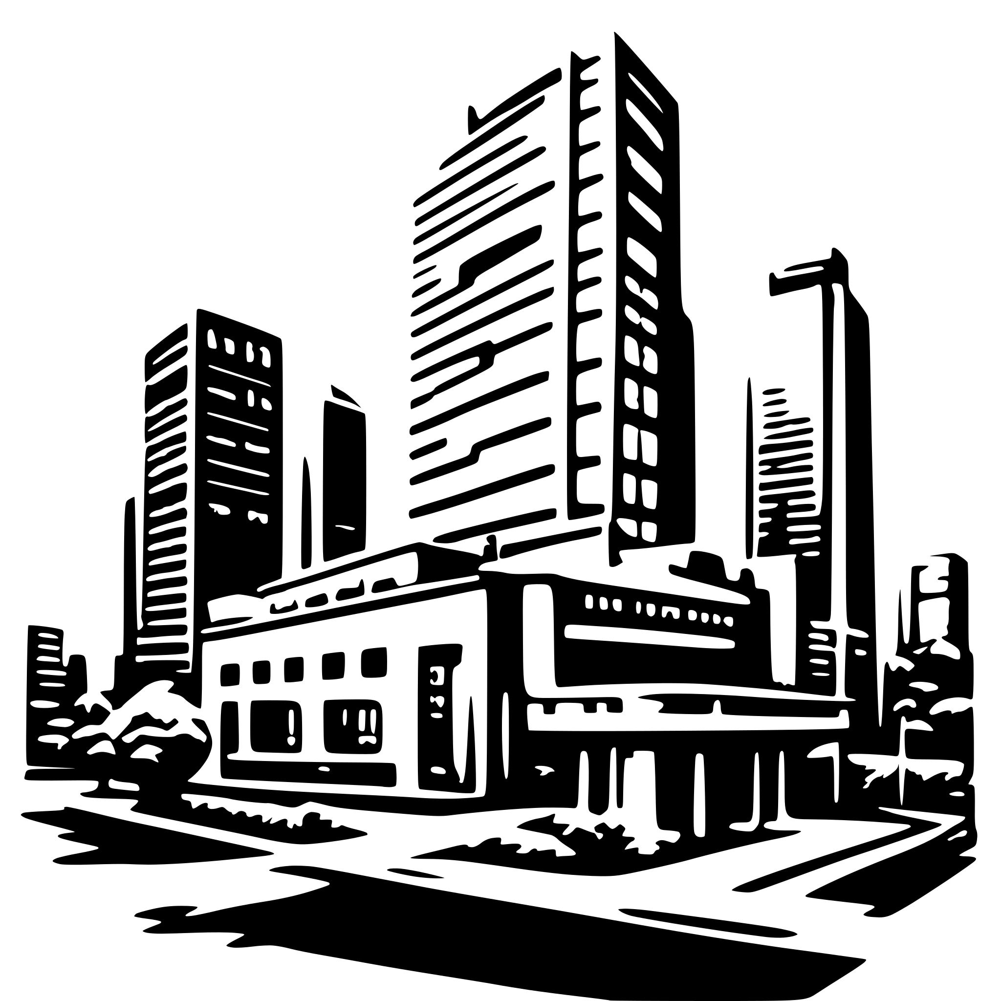 AI-generated SVG of 'Digital Transformation city building'