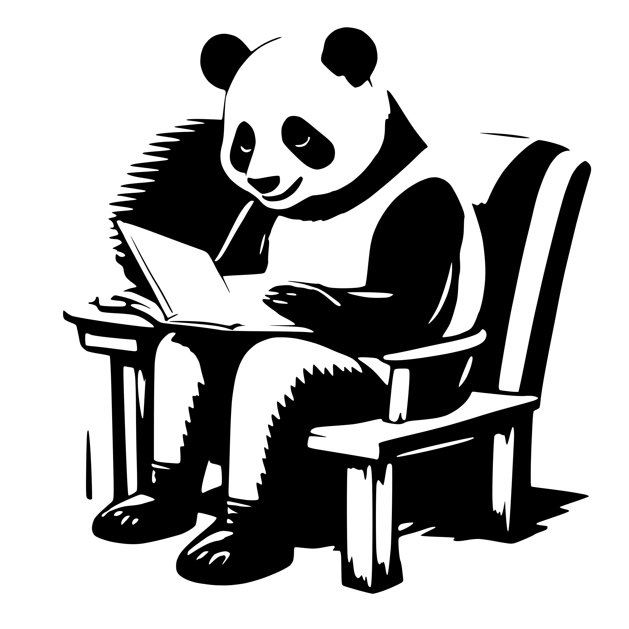 AI-generated SVG of a a panda, sit on a chair, reading a very thick book AI-generated SVG of a a panda, sit on a chair, reading a very thick book