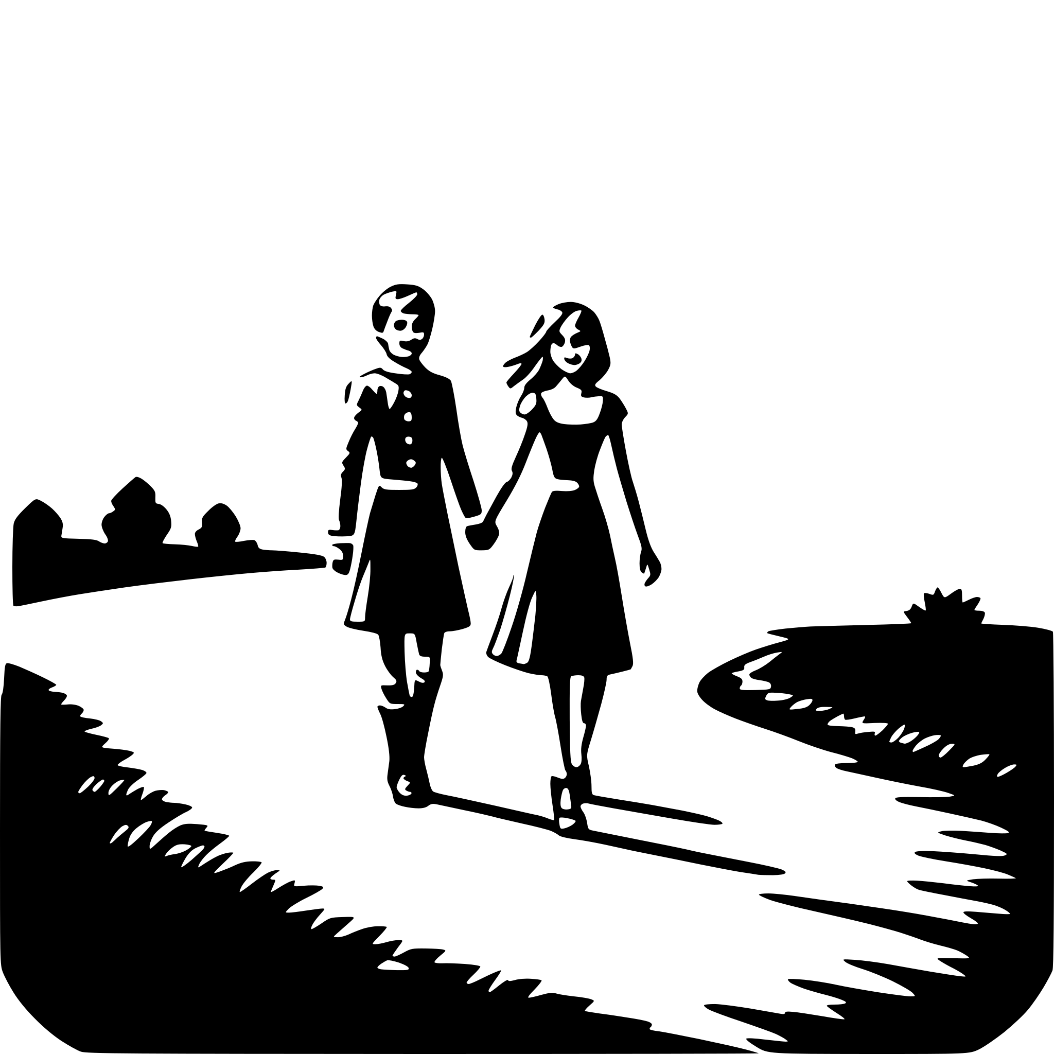 AI-generated SVG of a moonlit walk