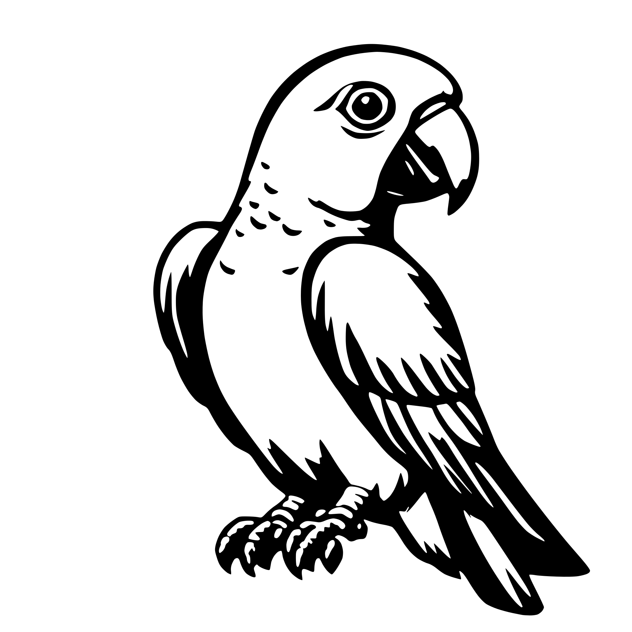 AI-generated SVG of a parrot