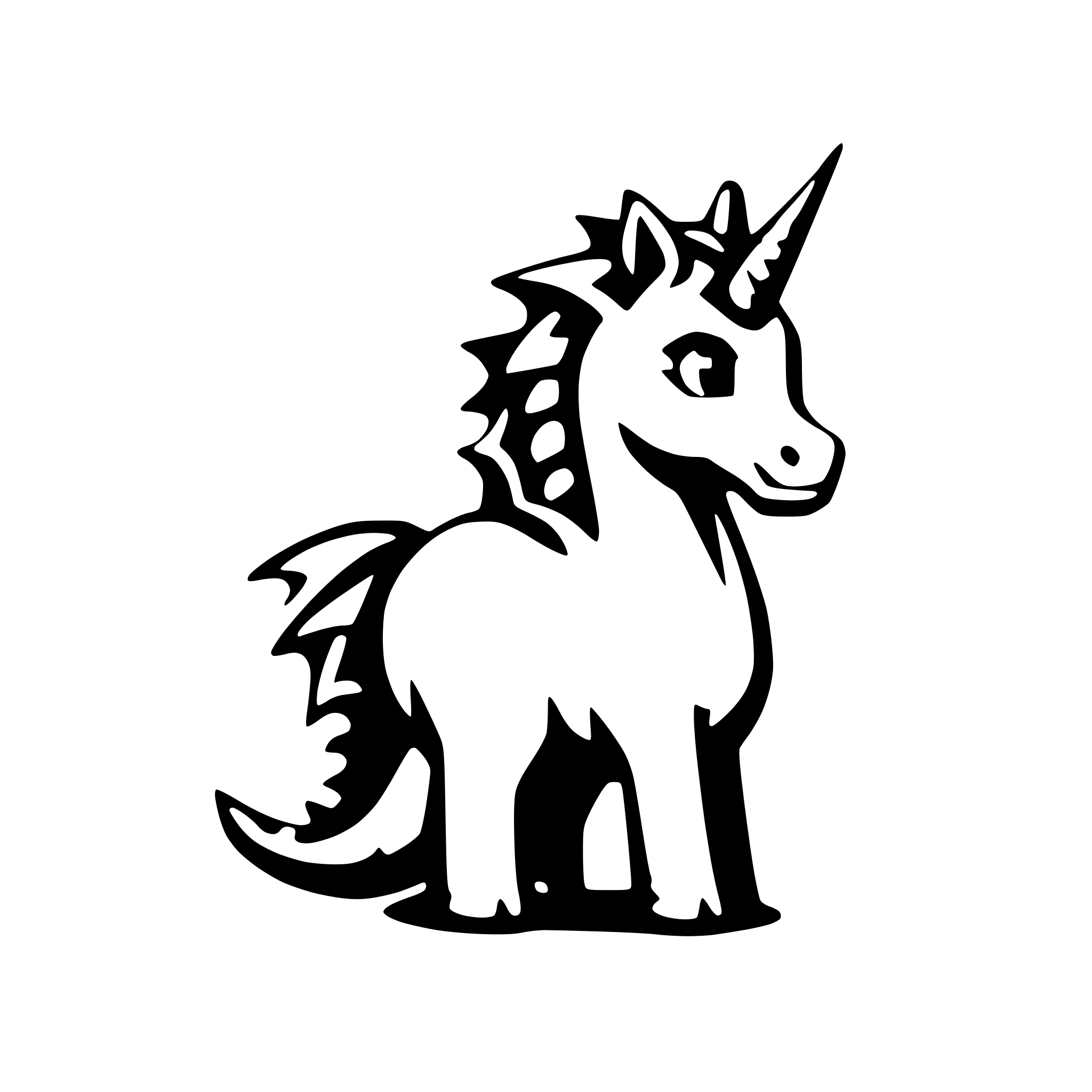 AI-generated SVG of a dragon unicorn cute with wings no background