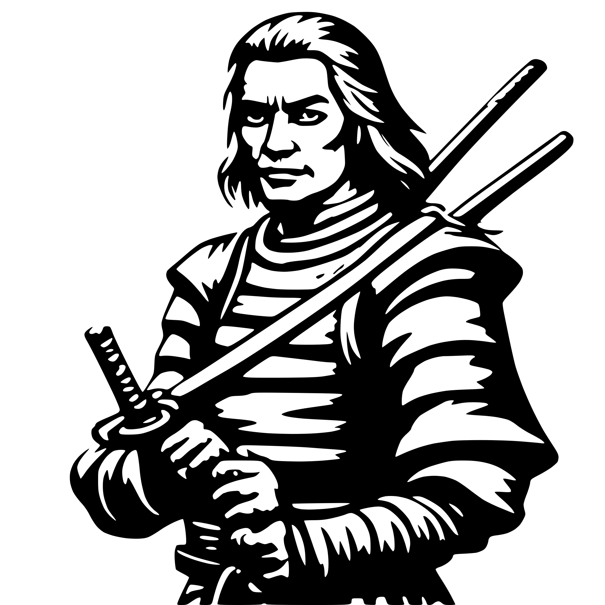AI-generated SVG of a old samurai