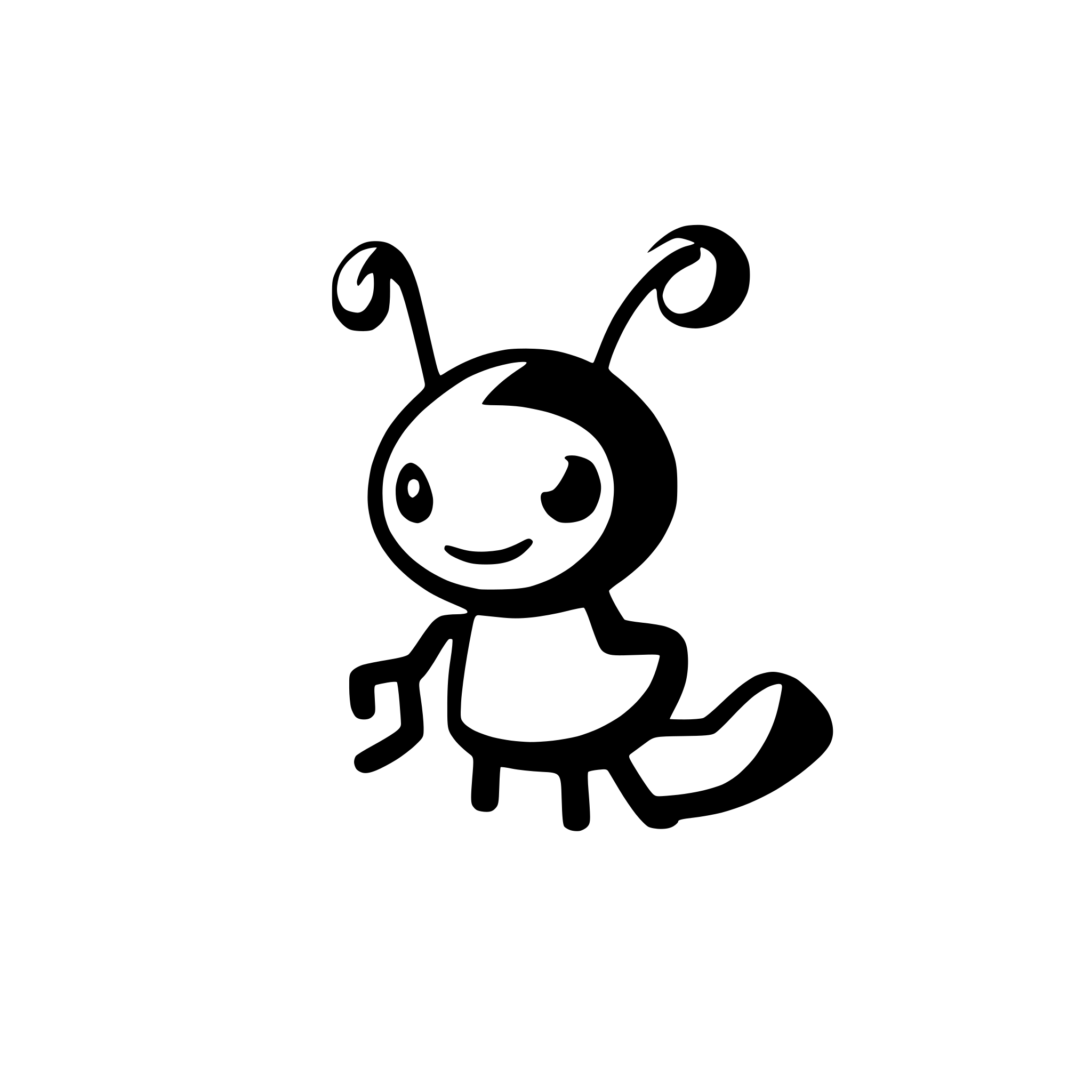 AI-generated SVG of a happy ant
