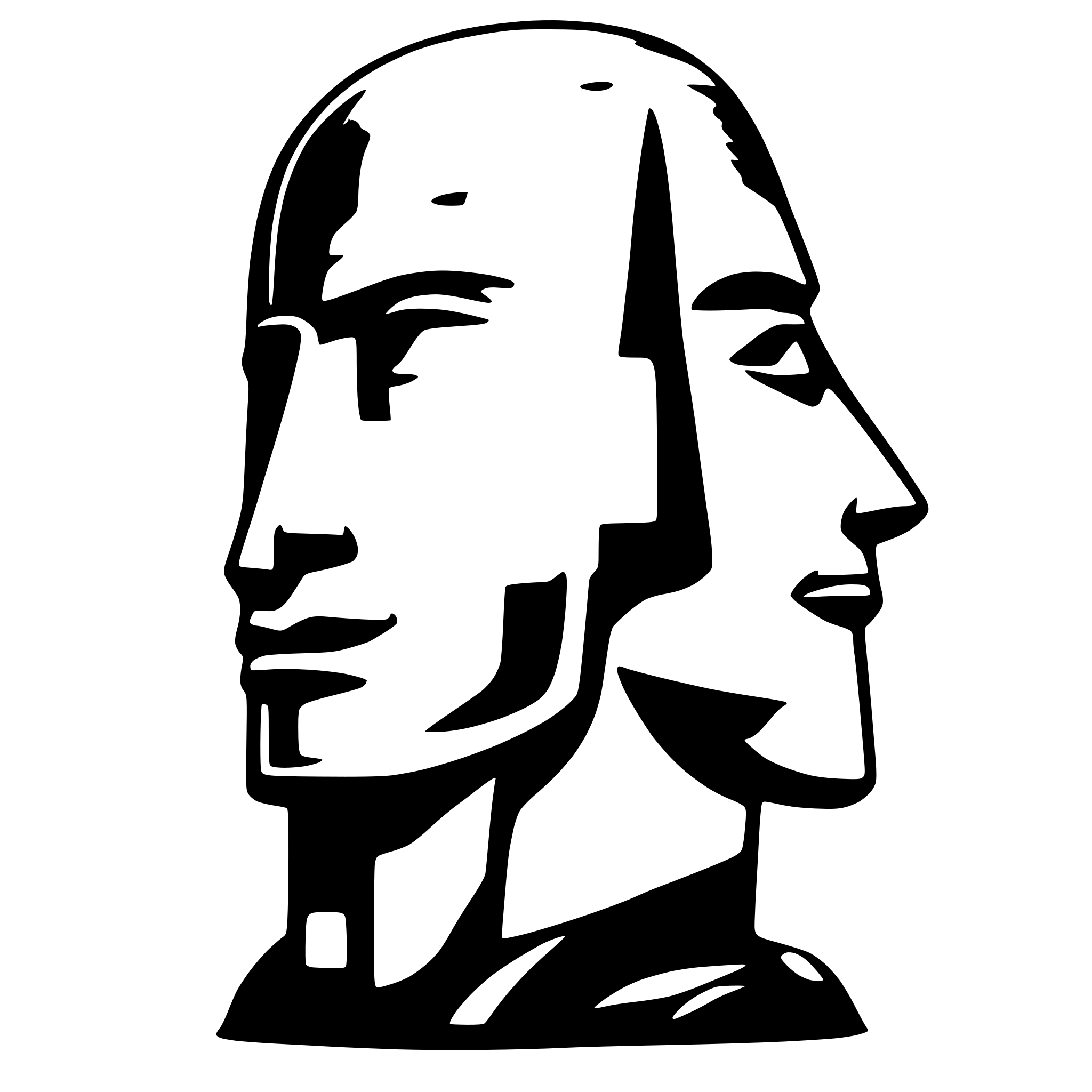 AI-generated SVG of a side view of a minimalist moai