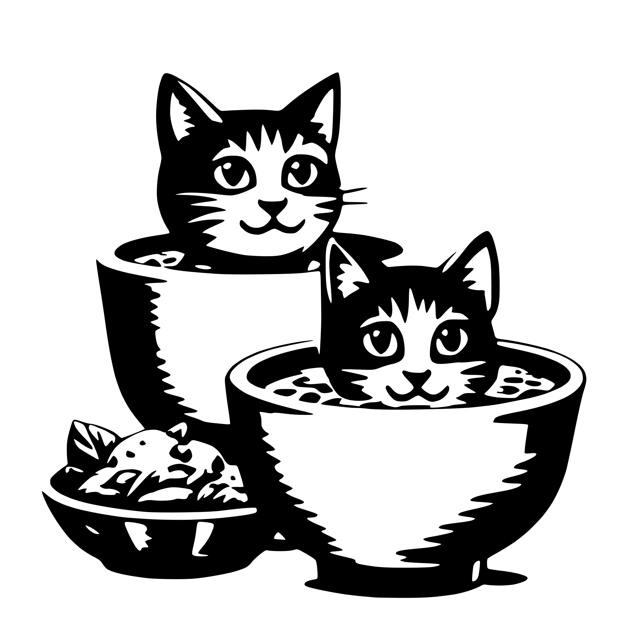 AI-generated SVG of 'kitties and soup'