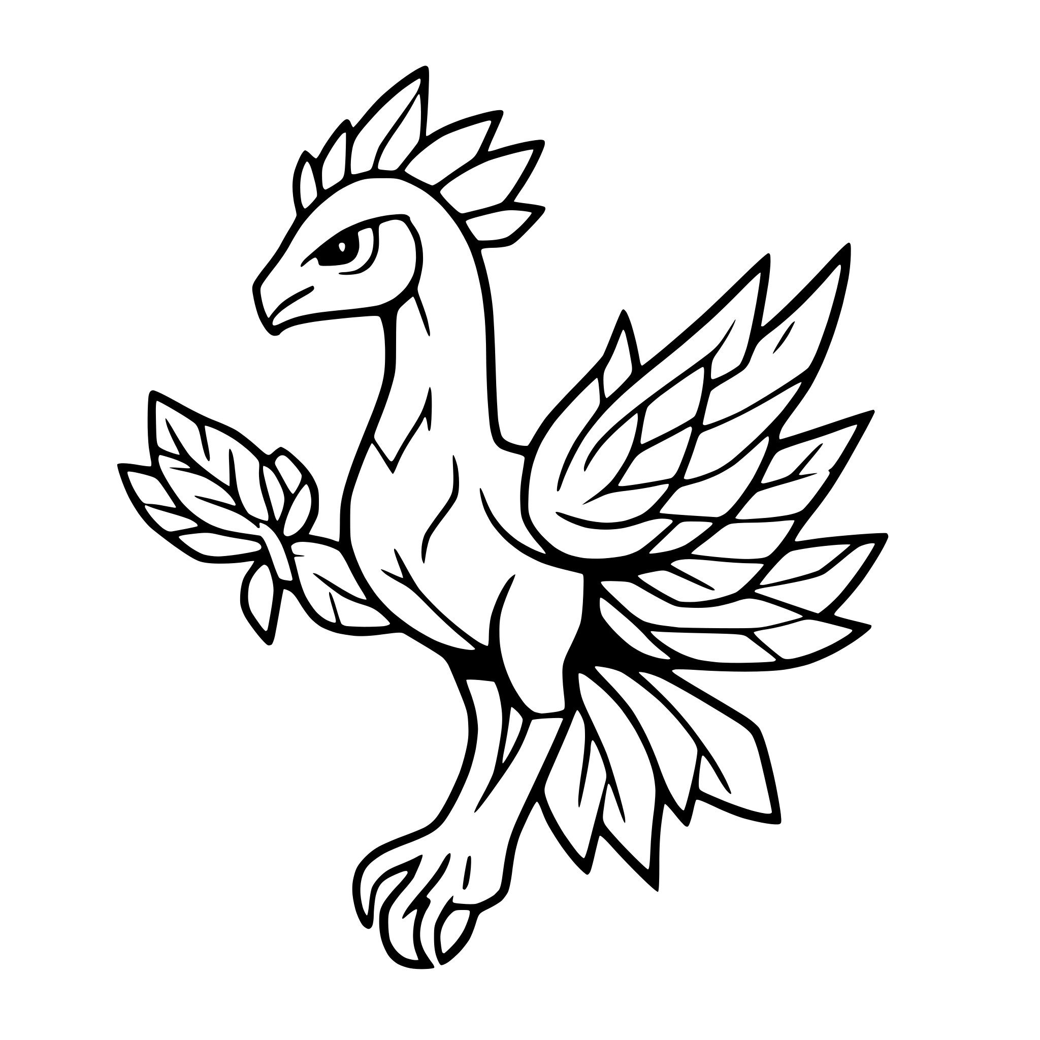 AI-generated SVG of 'phoenix rising with flames'