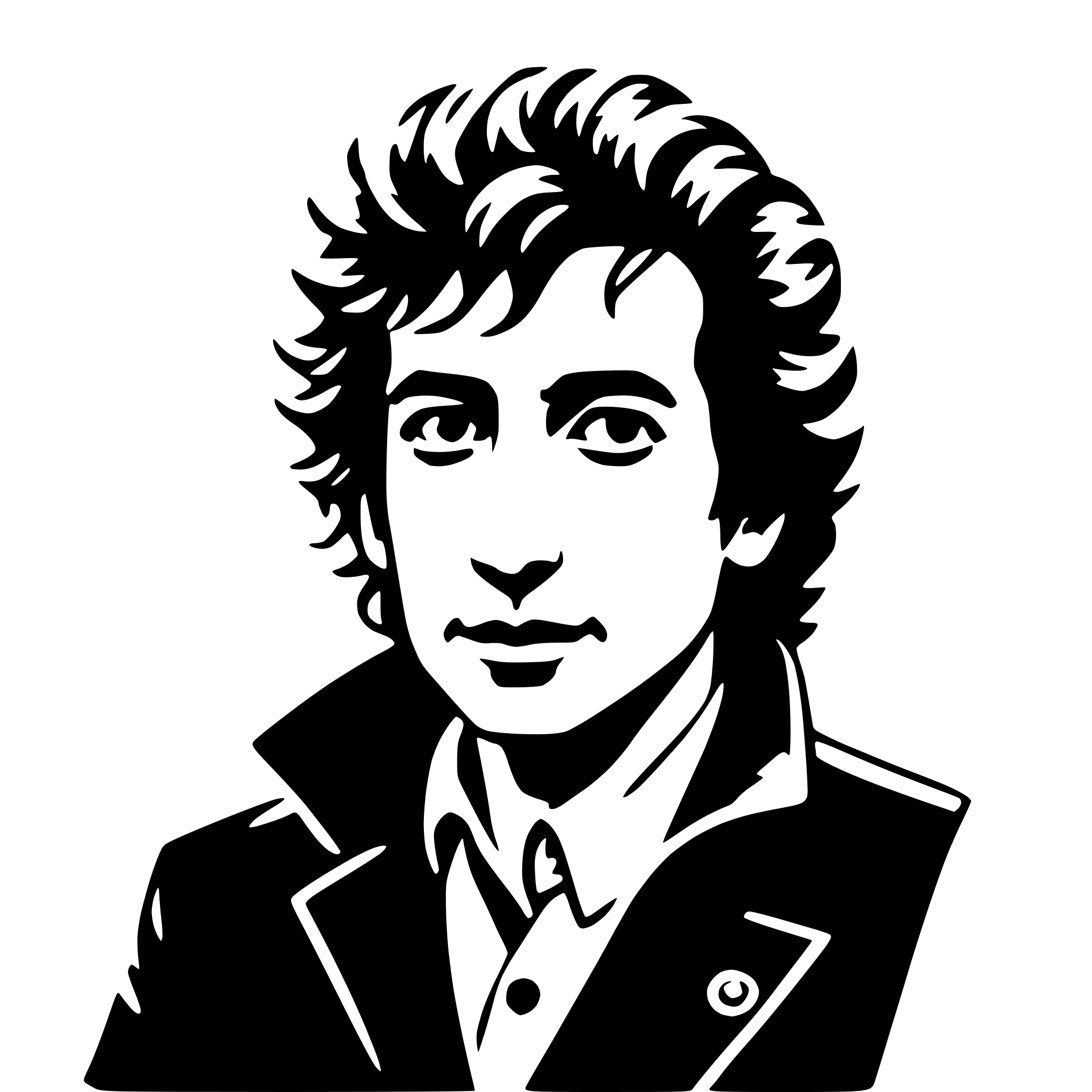 AI-generated SVG of a bob dylan