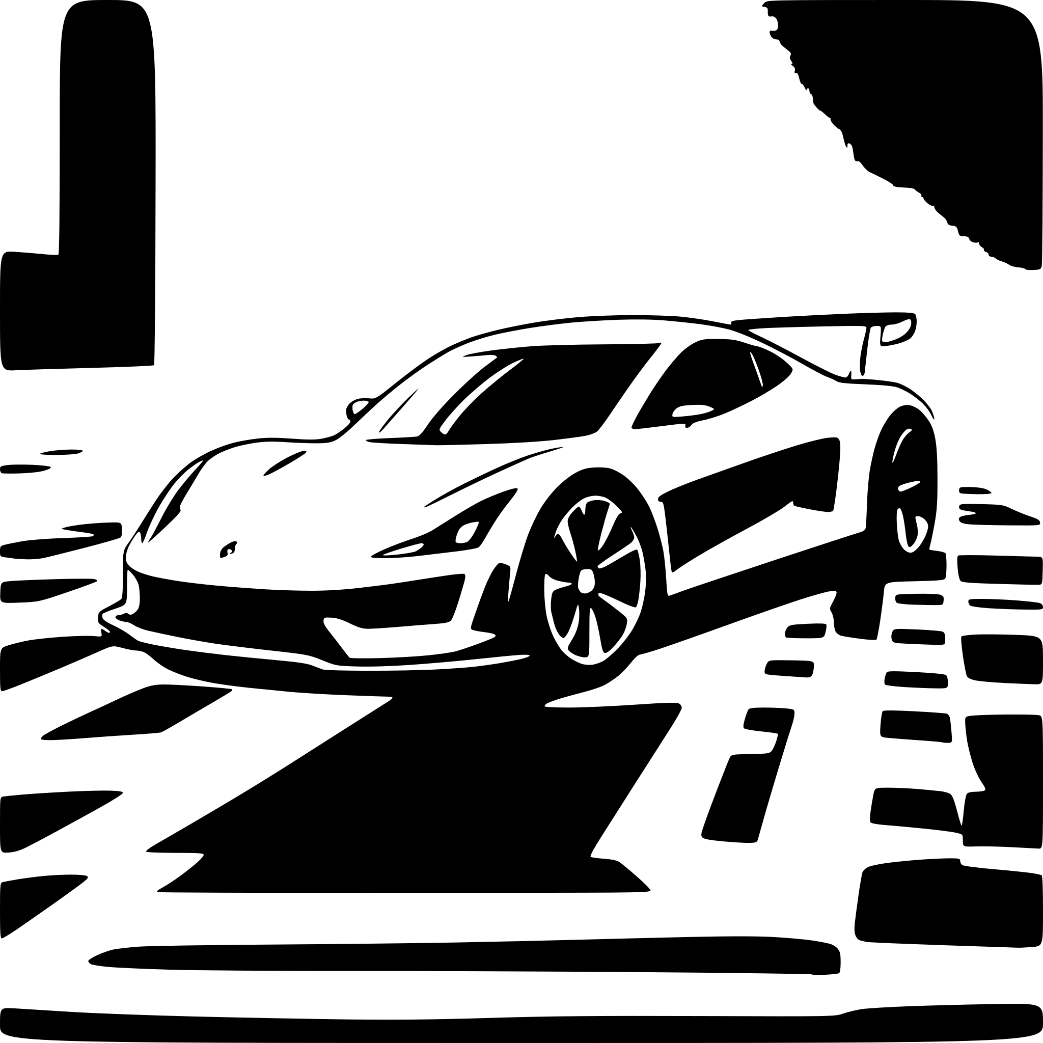 AI-generated SVG of a Tesla hypercar as a drawing to color in. Without Logos.