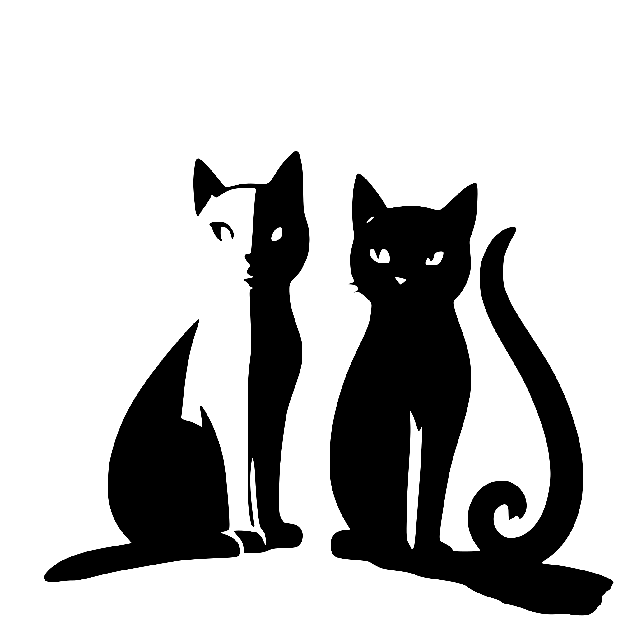 AI-generated SVG of 'two cats silhouette clean'
