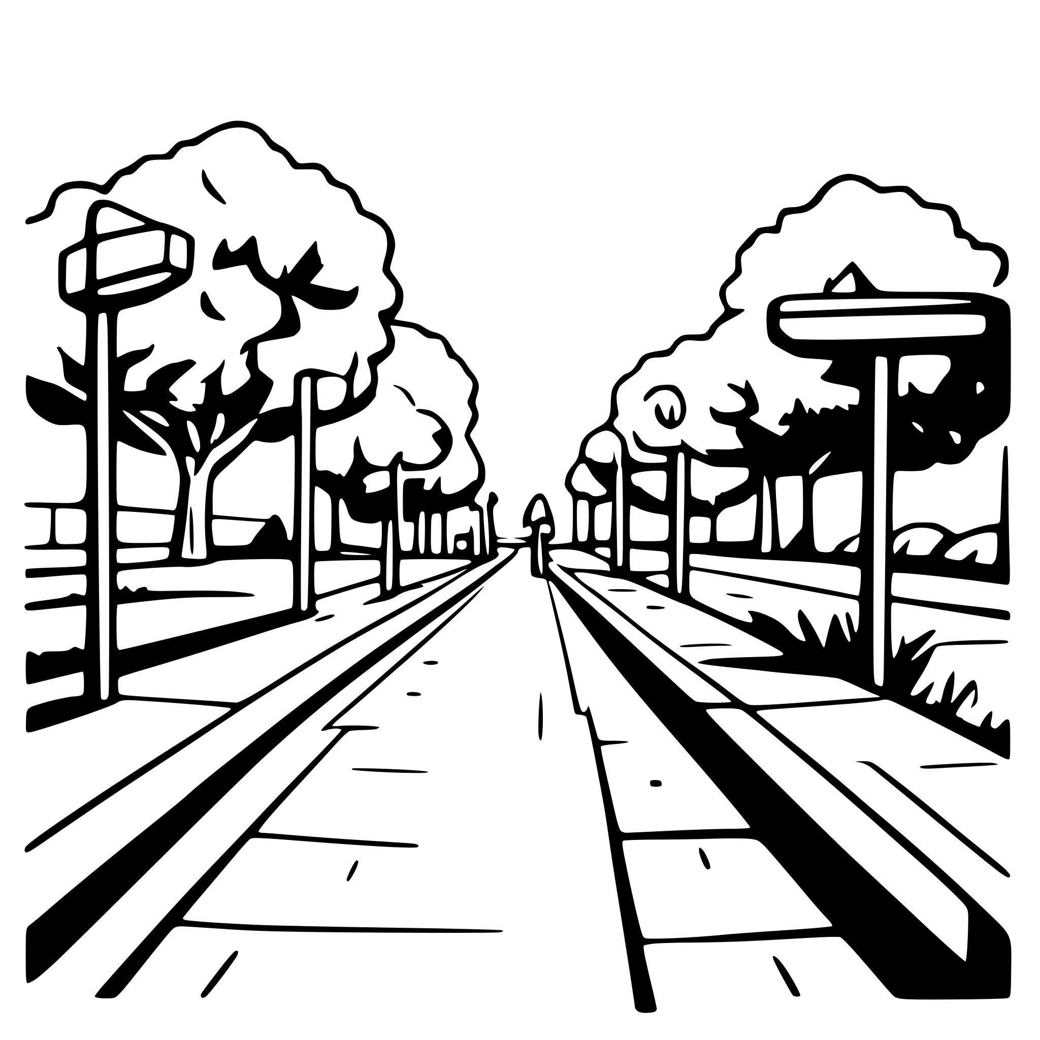 AI-generated SVG of a Pedestrian Movement: Dedicated walkways, shaded pathways, and green corridors ensure pedestrian safety and comfort.