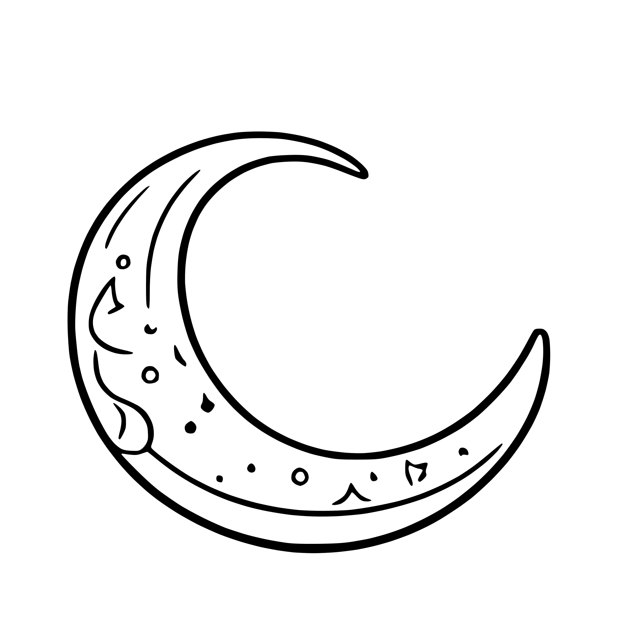 AI-generated SVG of a crescent moon with stars