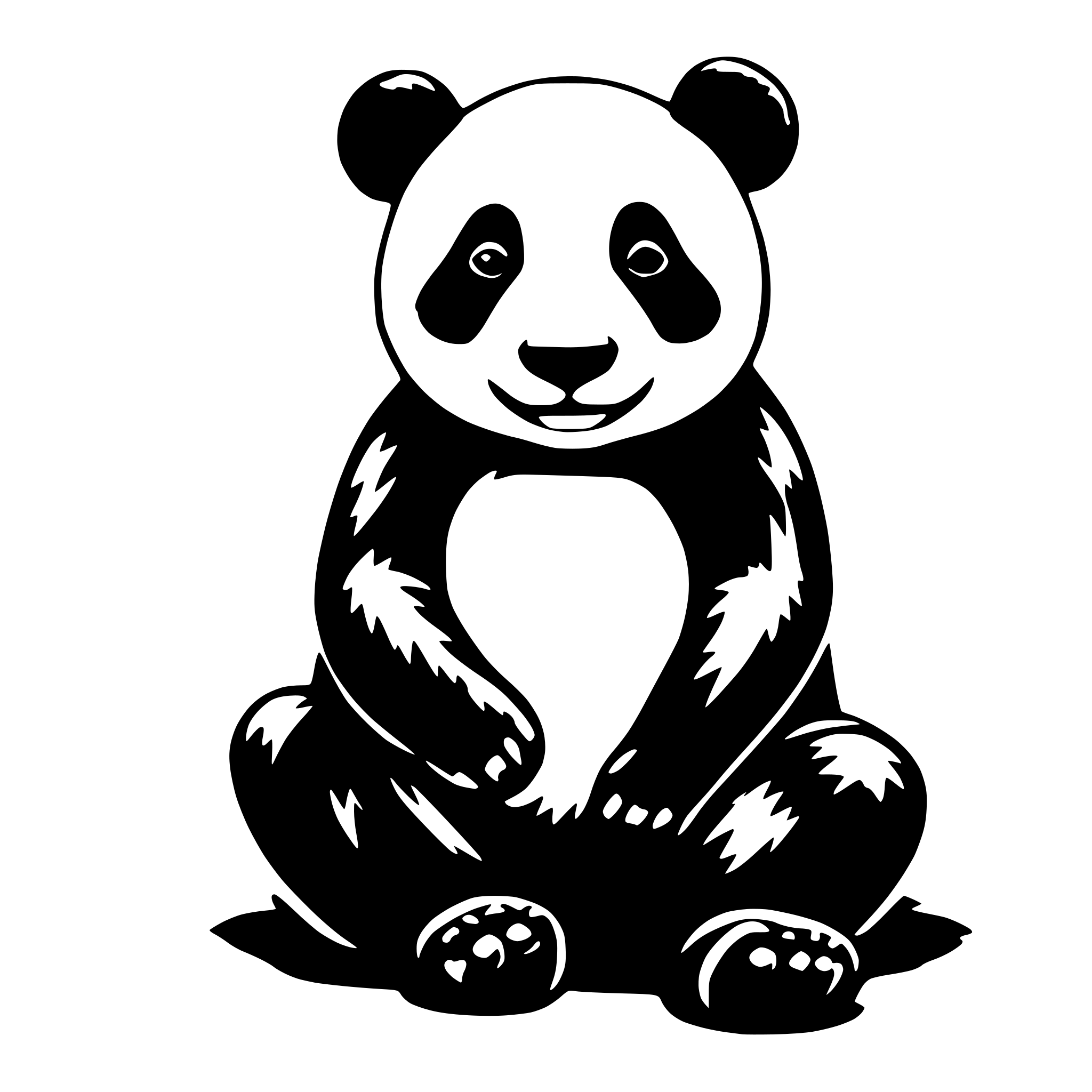 AI-generated SVG of 'a panda sit'