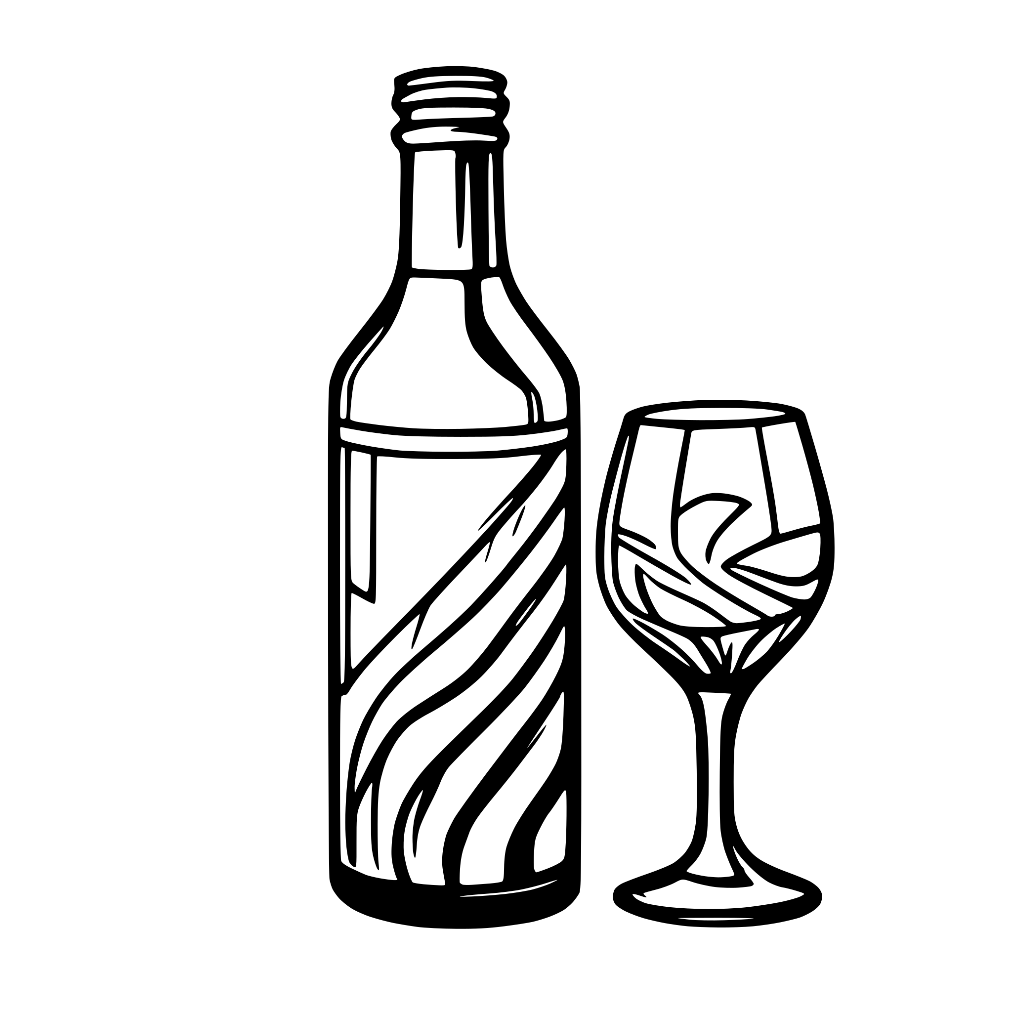 AI-generated SVG of a grafica minimalista di una bottiglia di vino rosso e un calice. Lo stile deve essere geometrico, stilizzato.