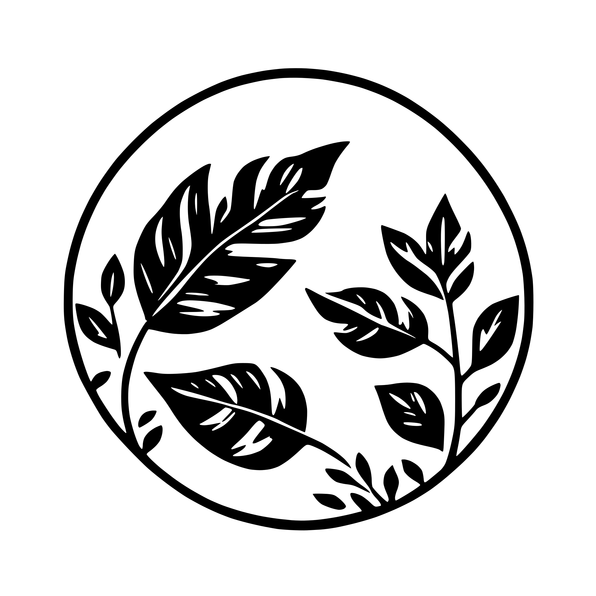 AI-generated SVG of a circle border leaves