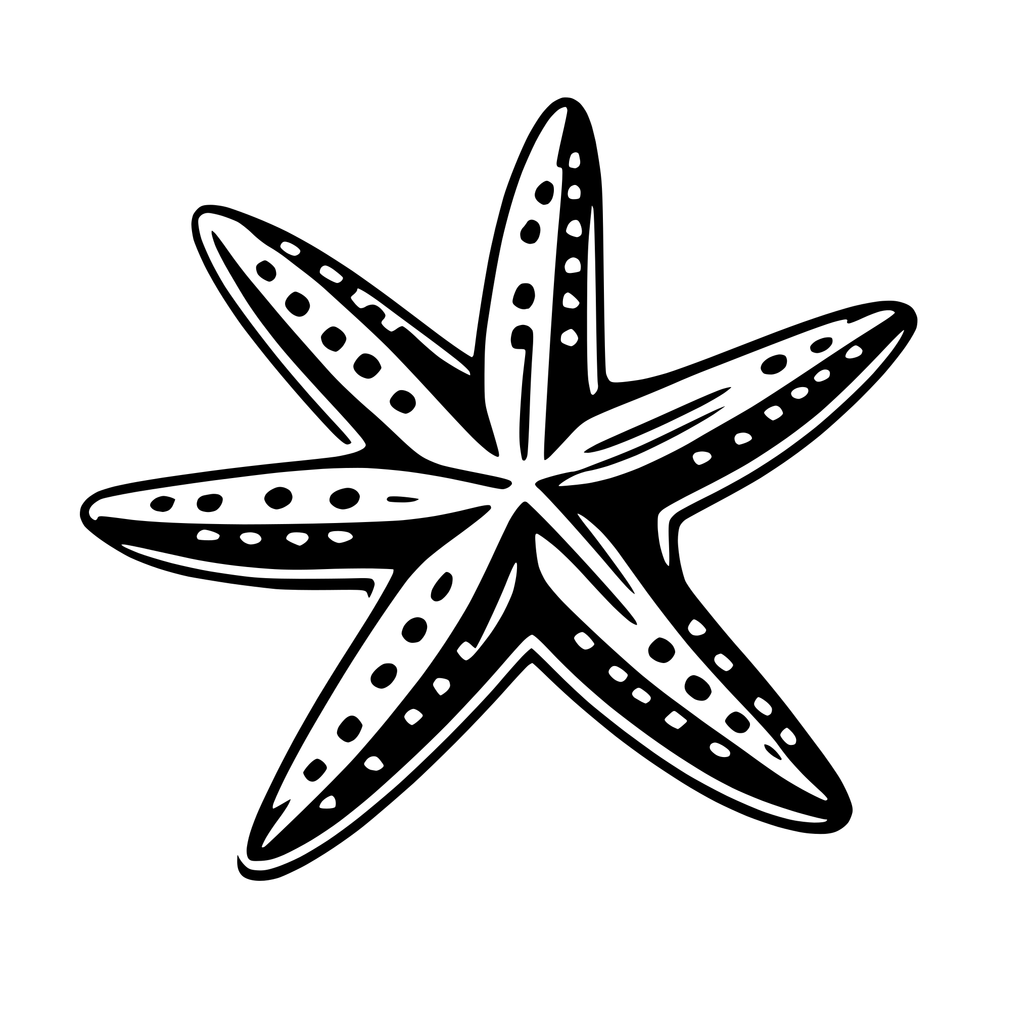 AI-generated SVG of 'starfish'