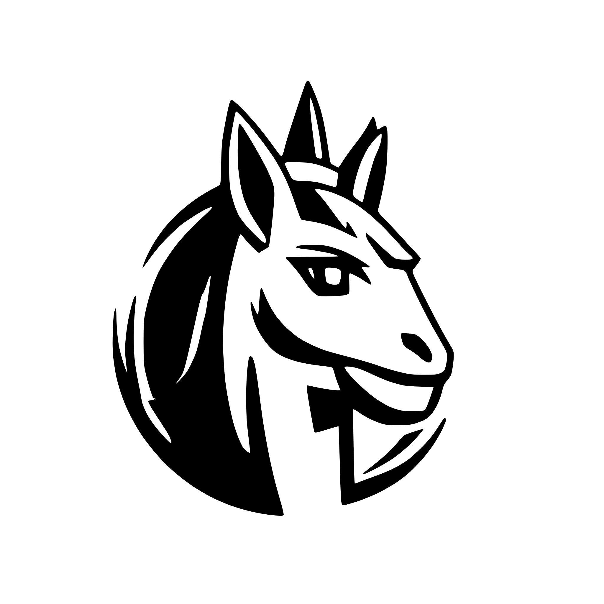 AI-generated SVG of a lama head with red and green