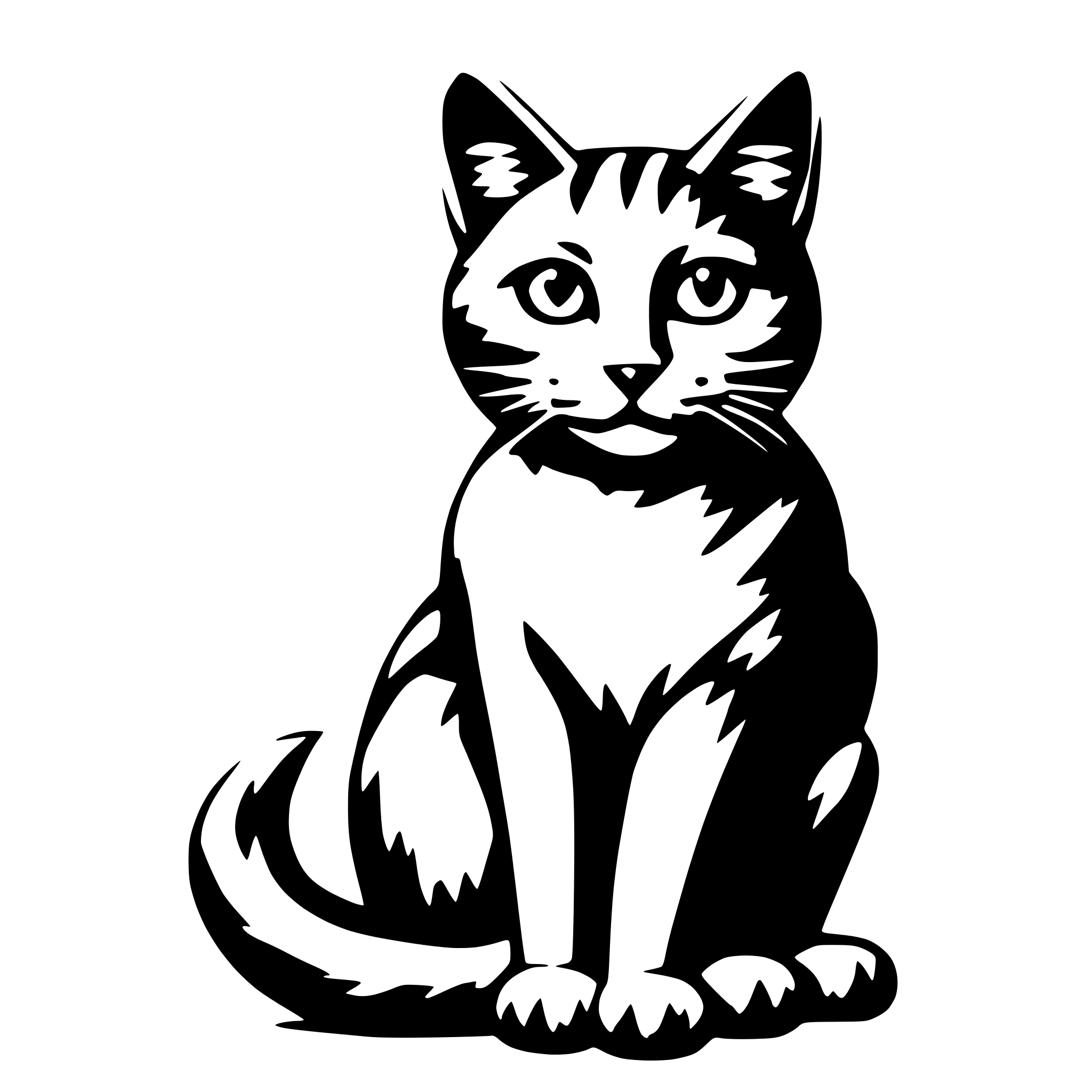 AI-generated SVG of 'Cat sitting front no tail'
