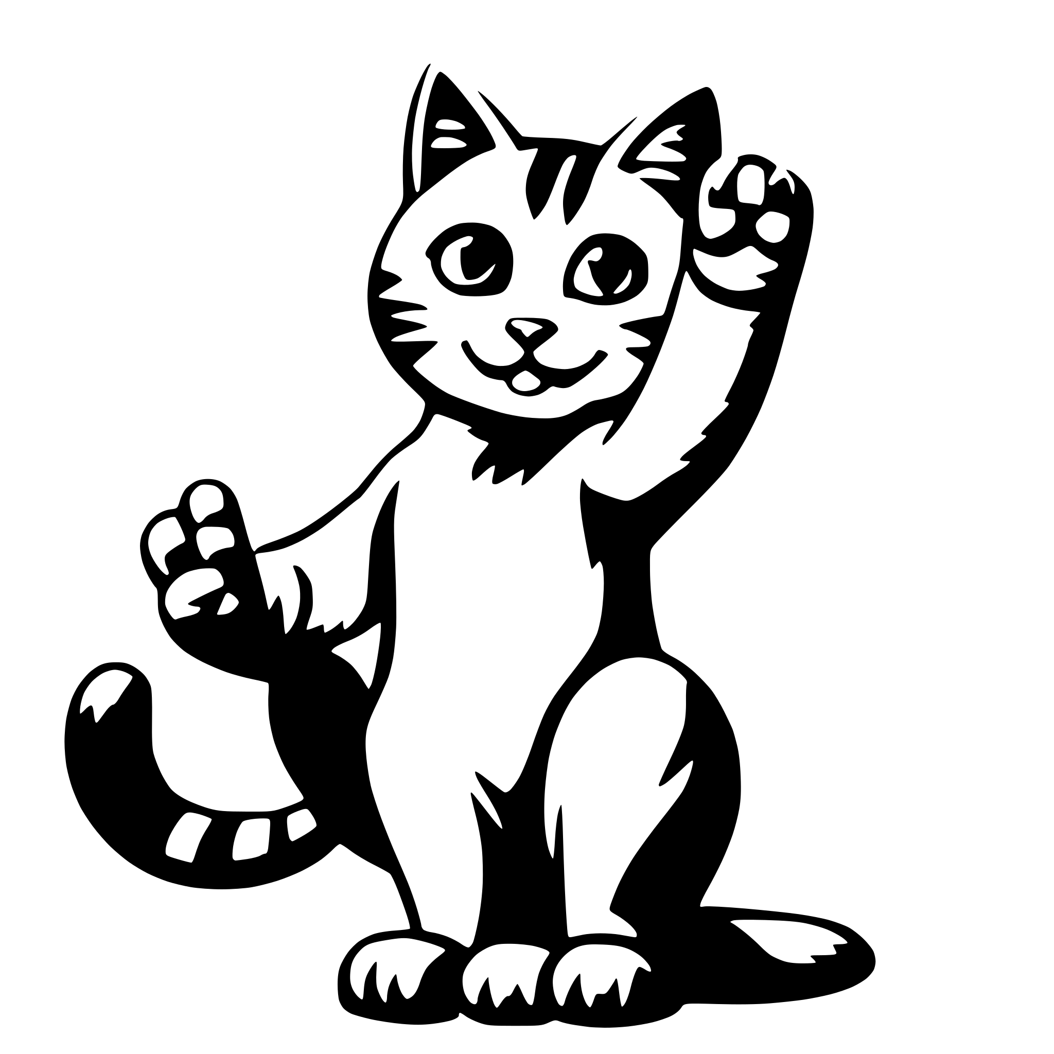 AI-generated SVG of 'cat waving'