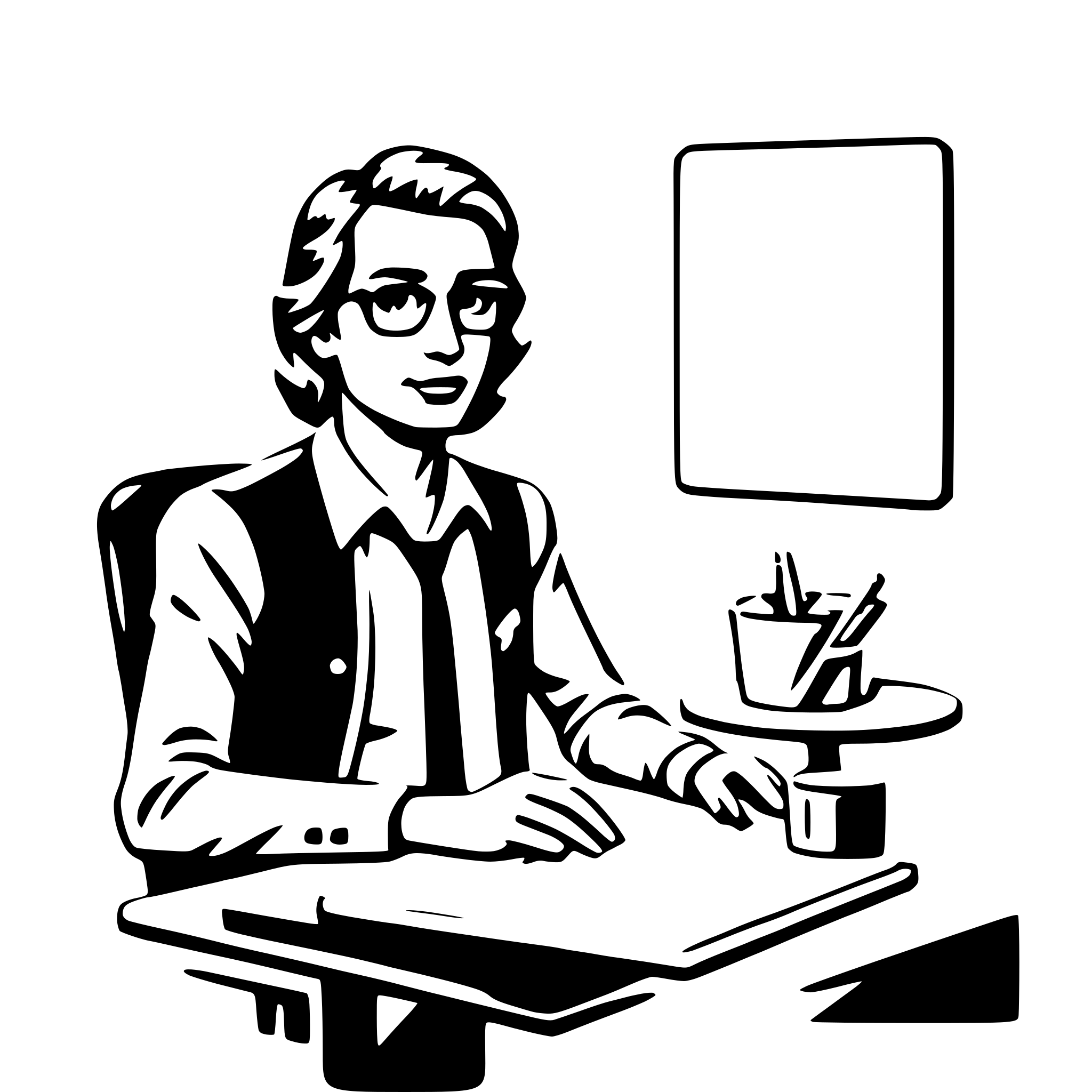 AI-generated SVG of a data analyst