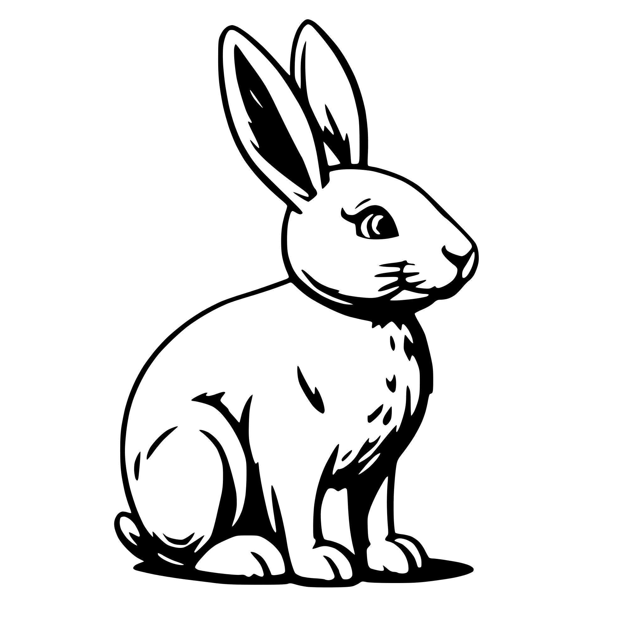 AI-generated SVG of 'easter bunny for children's coloring book'