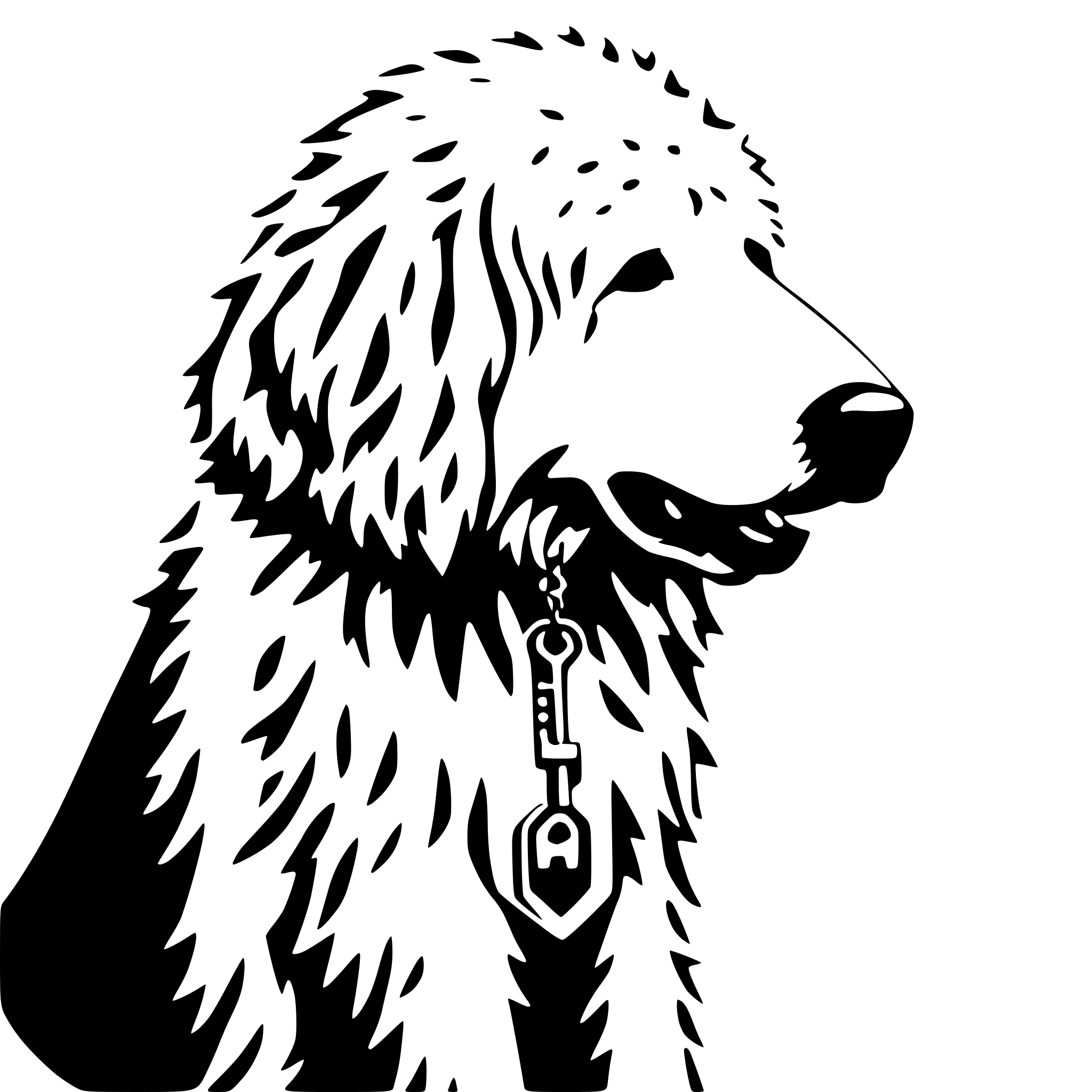 AI-generated SVG of a Komondor holding a large key