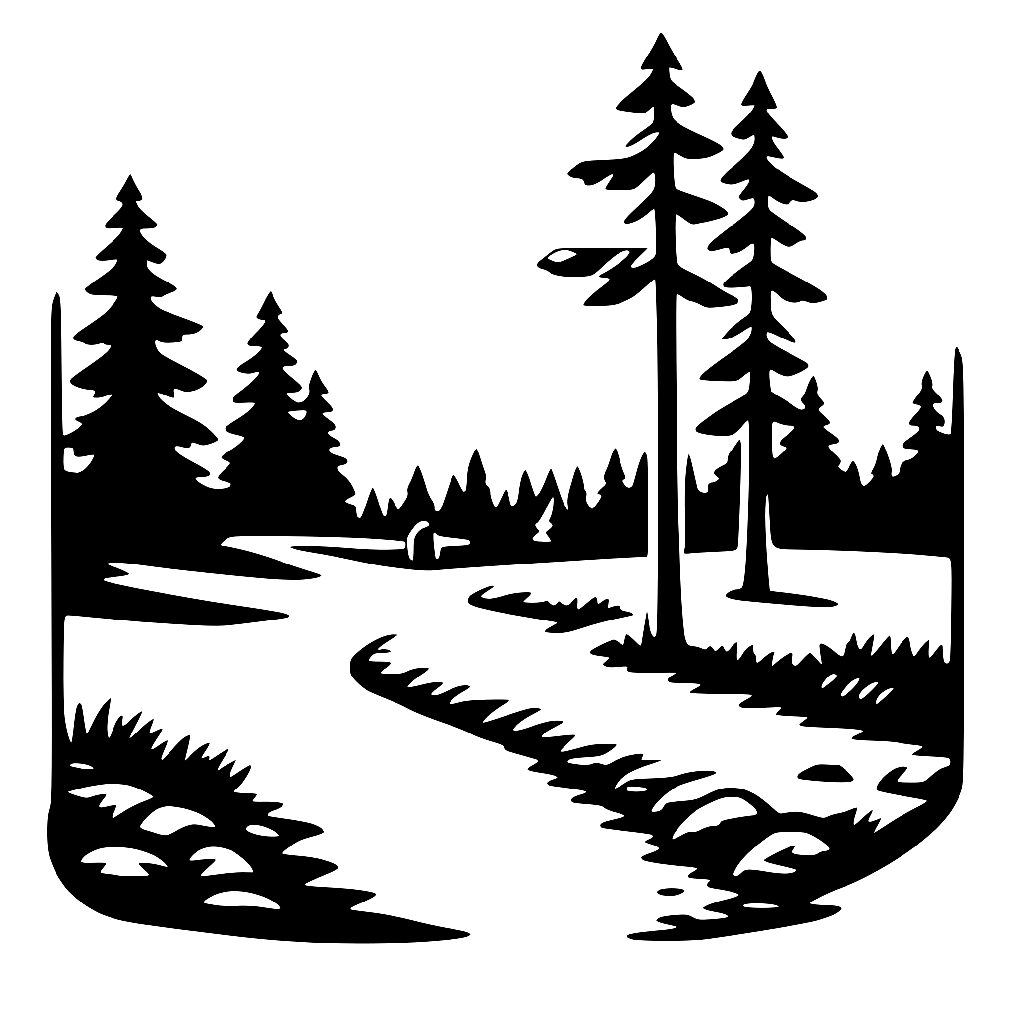 AI-generated SVG of a wilderness trek