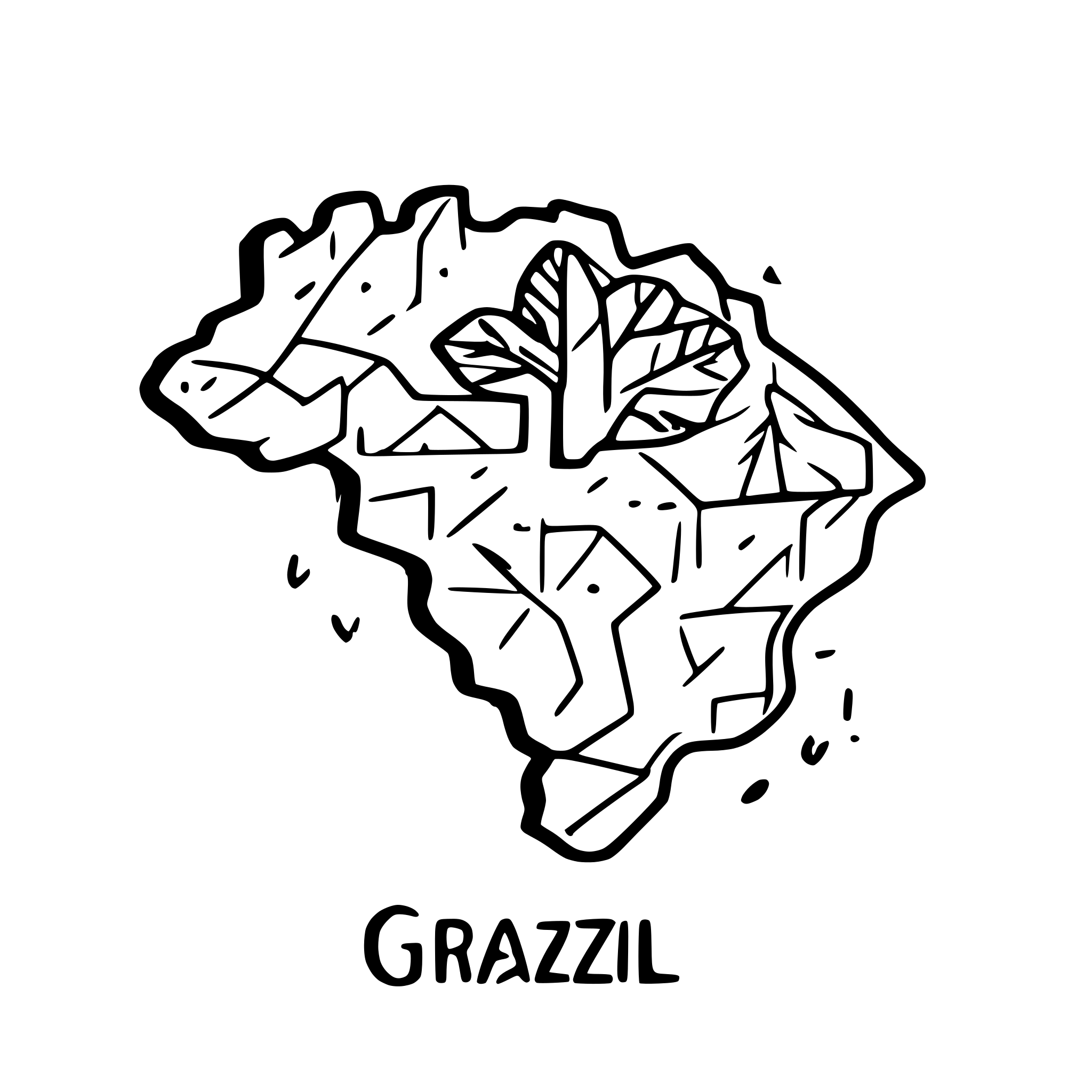 AI-generated SVG of a outlined brazil map