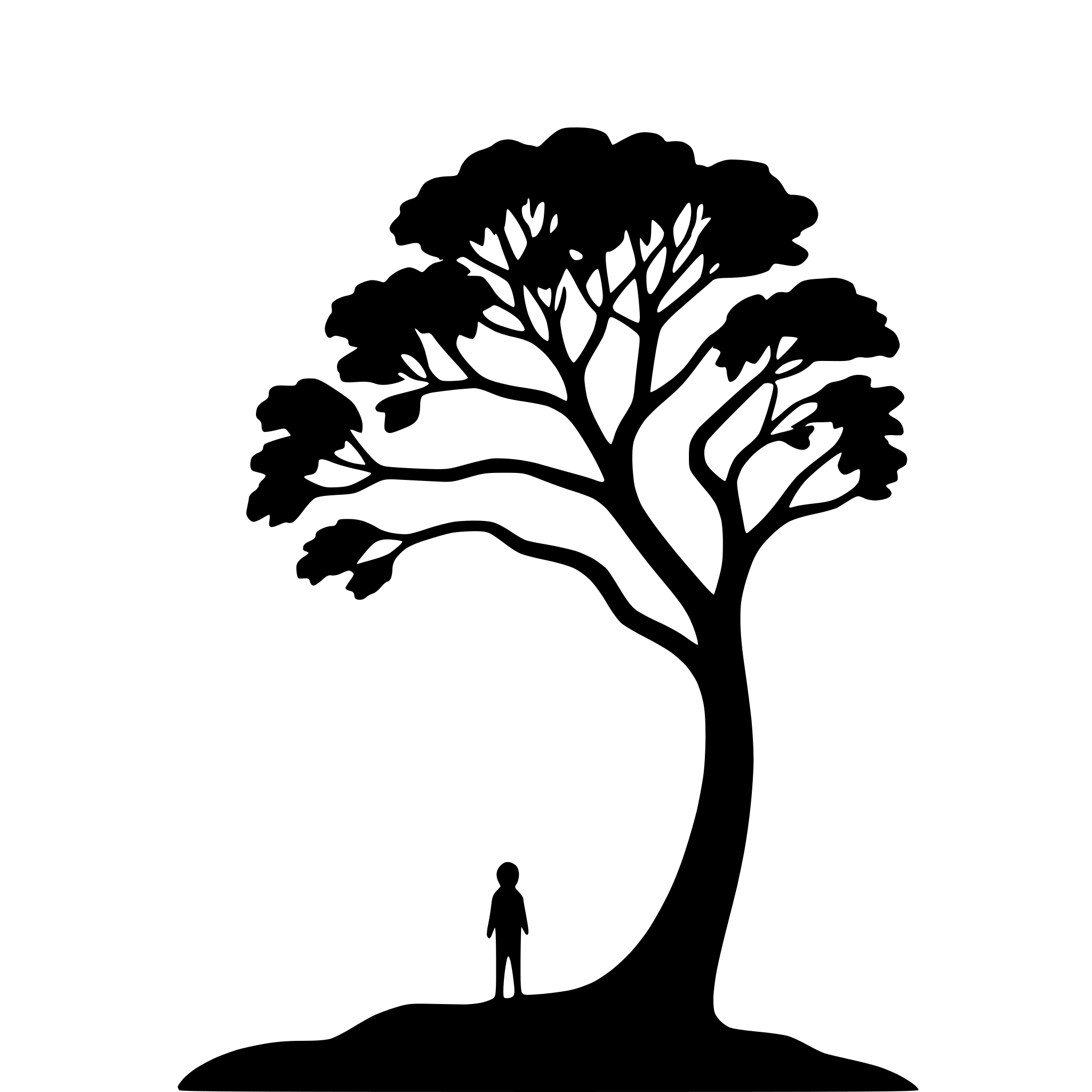 AI-generated SVG of a tree silhouette against full moon