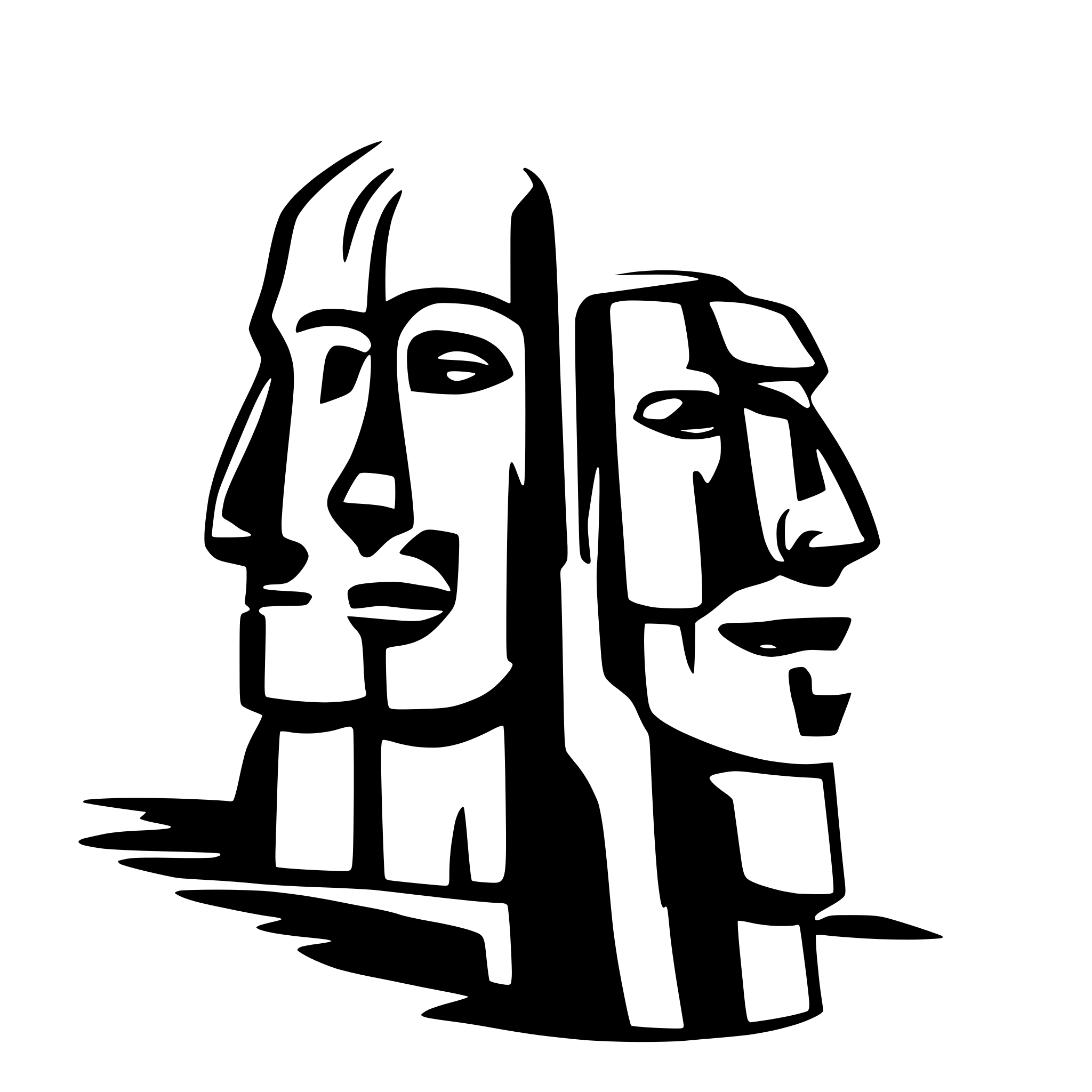 AI-generated SVG of a side view of a minimalist moai