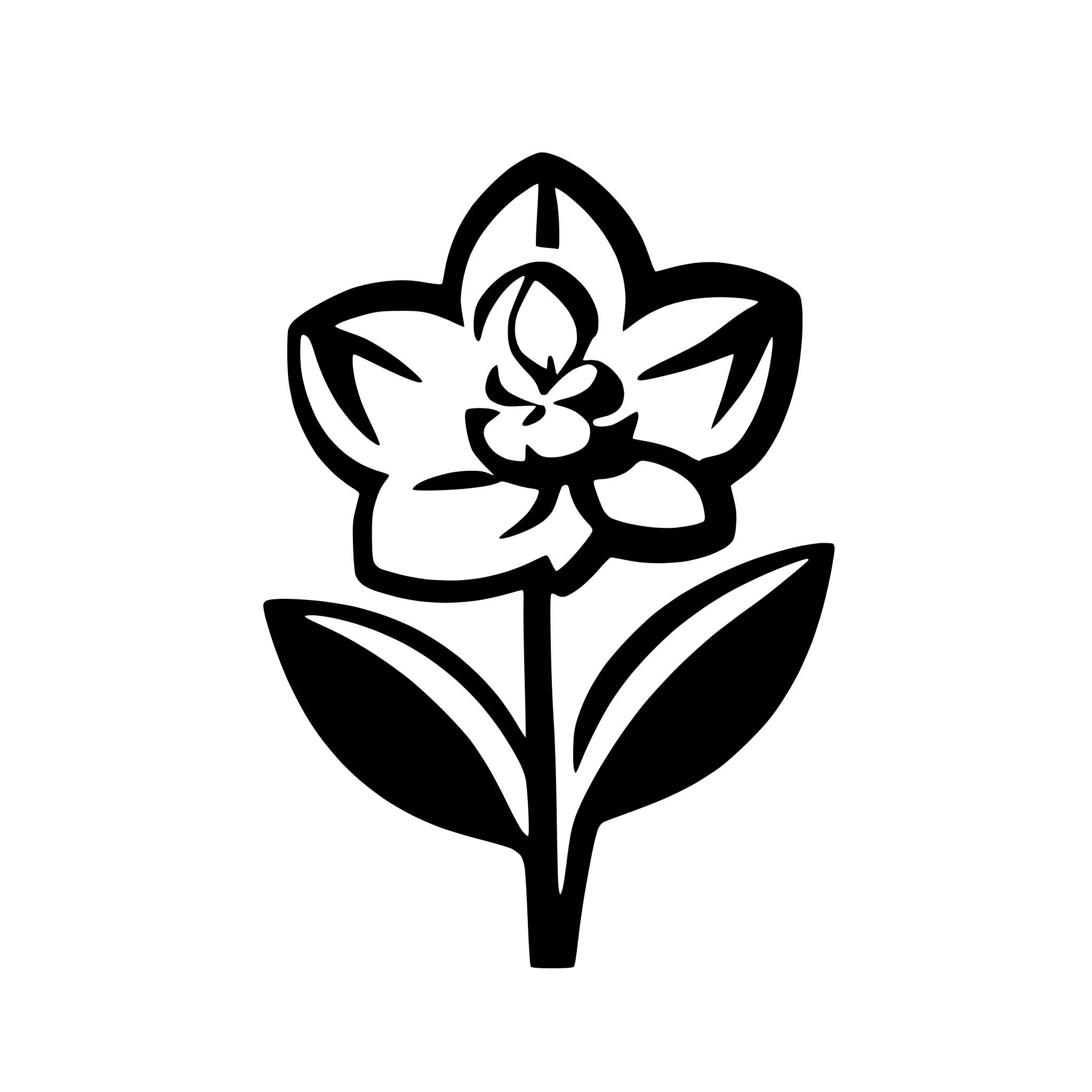 AI-generated SVG of 'simple orchid flower silhouette biog logo'