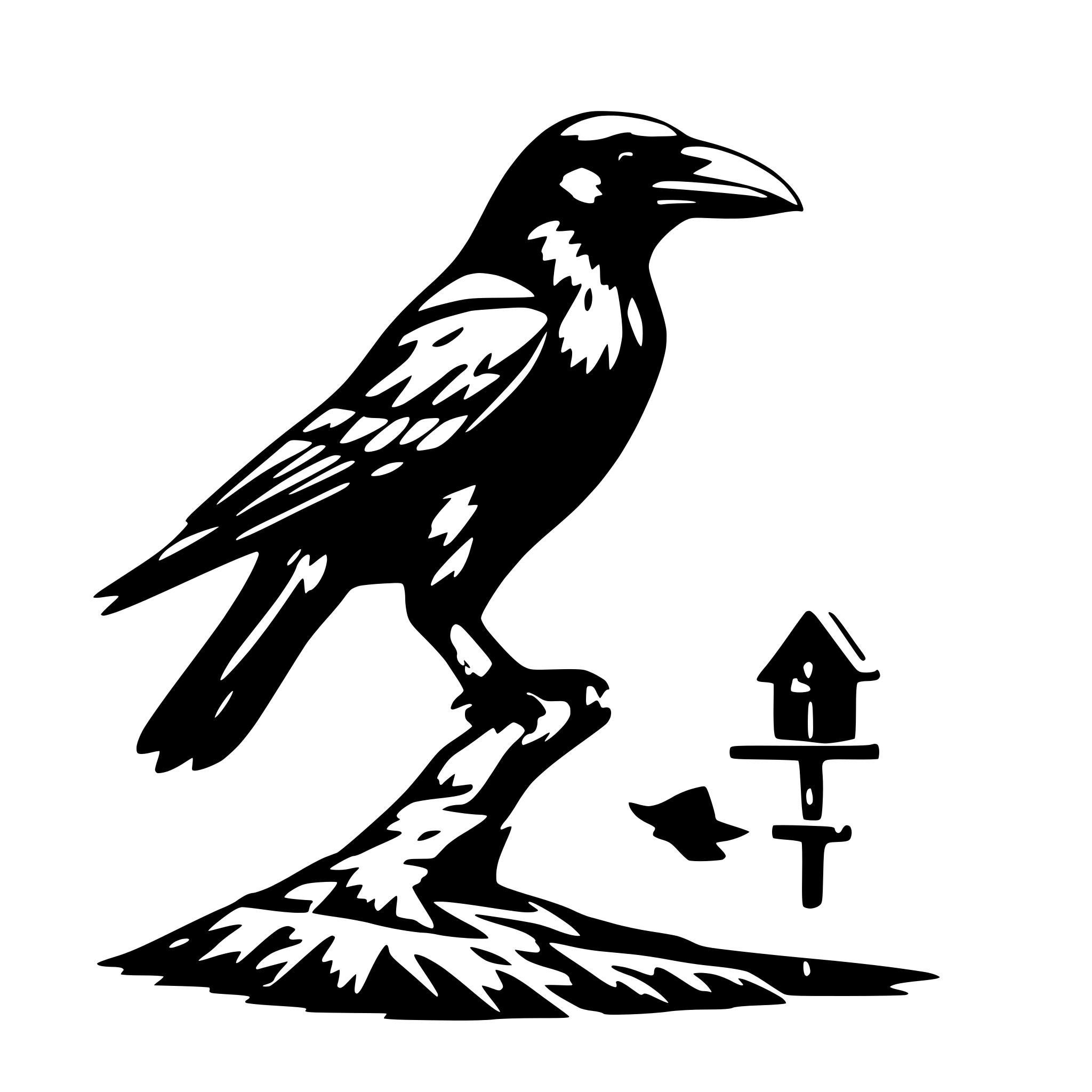 AI-generated SVG of '3-legged crow grabbing an RDF triple'